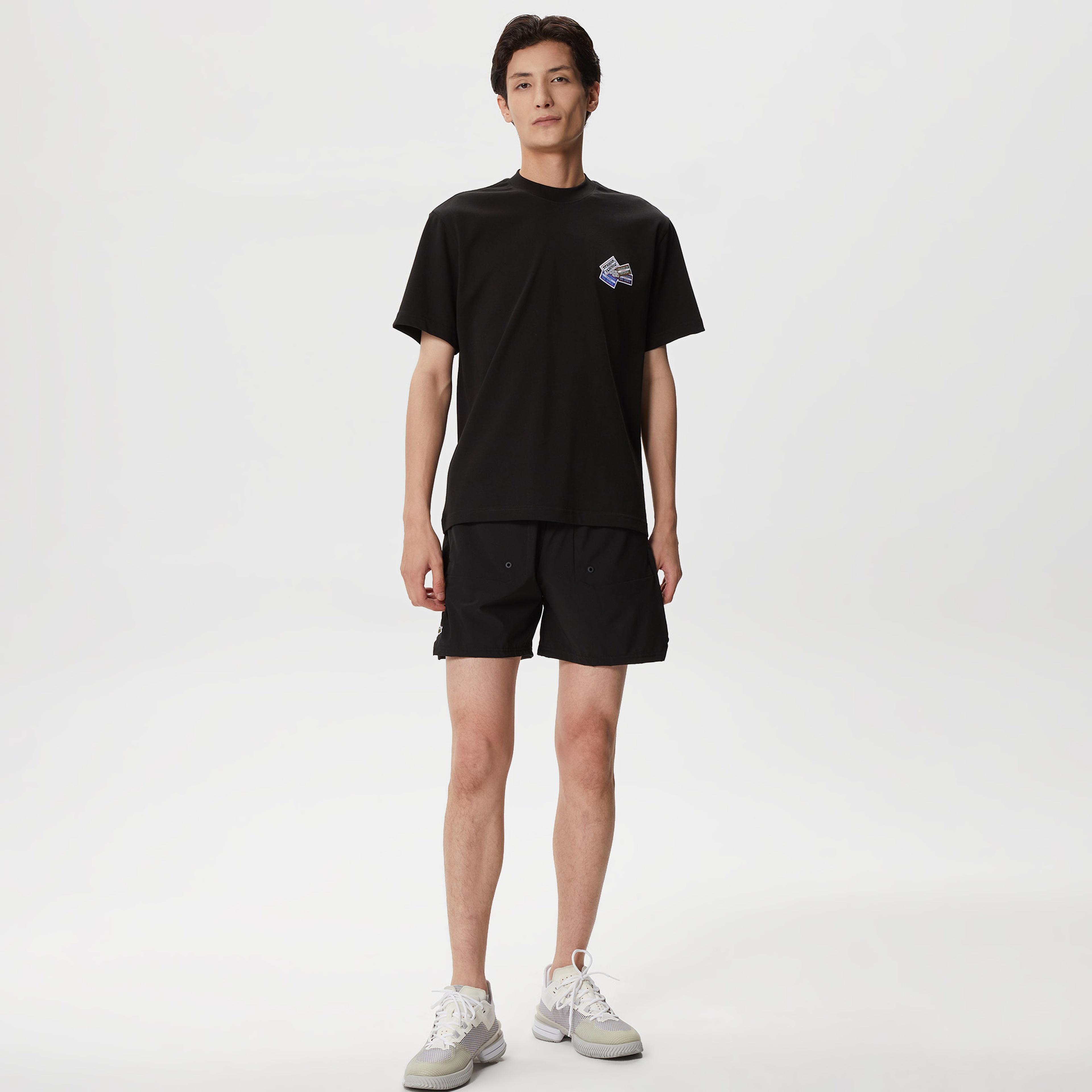 Erkek Relaxed Fit Bisiklet Yaka Baskılı Siyah T-Shirt