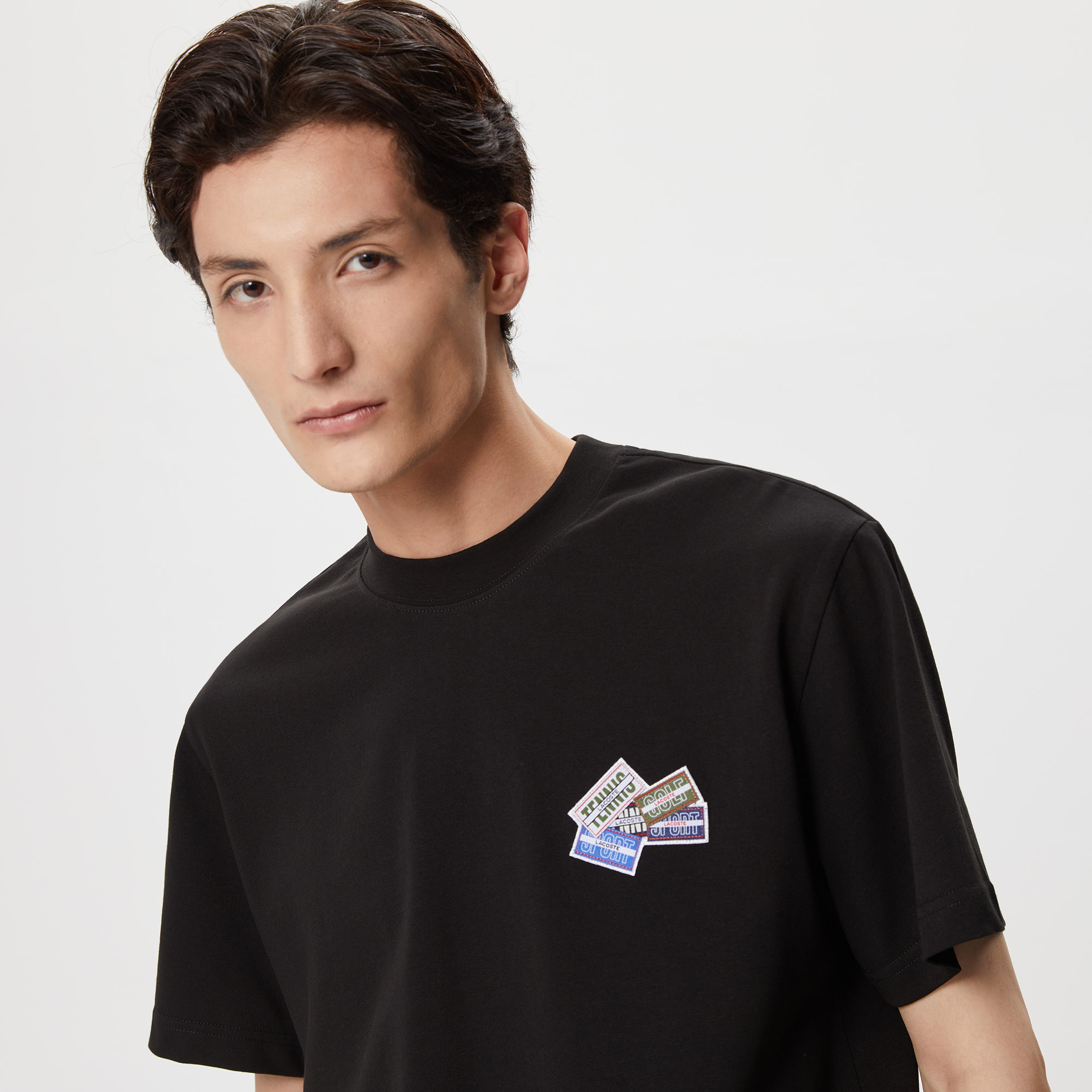 Erkek Relaxed Fit Bisiklet Yaka Baskılı Siyah T-Shirt