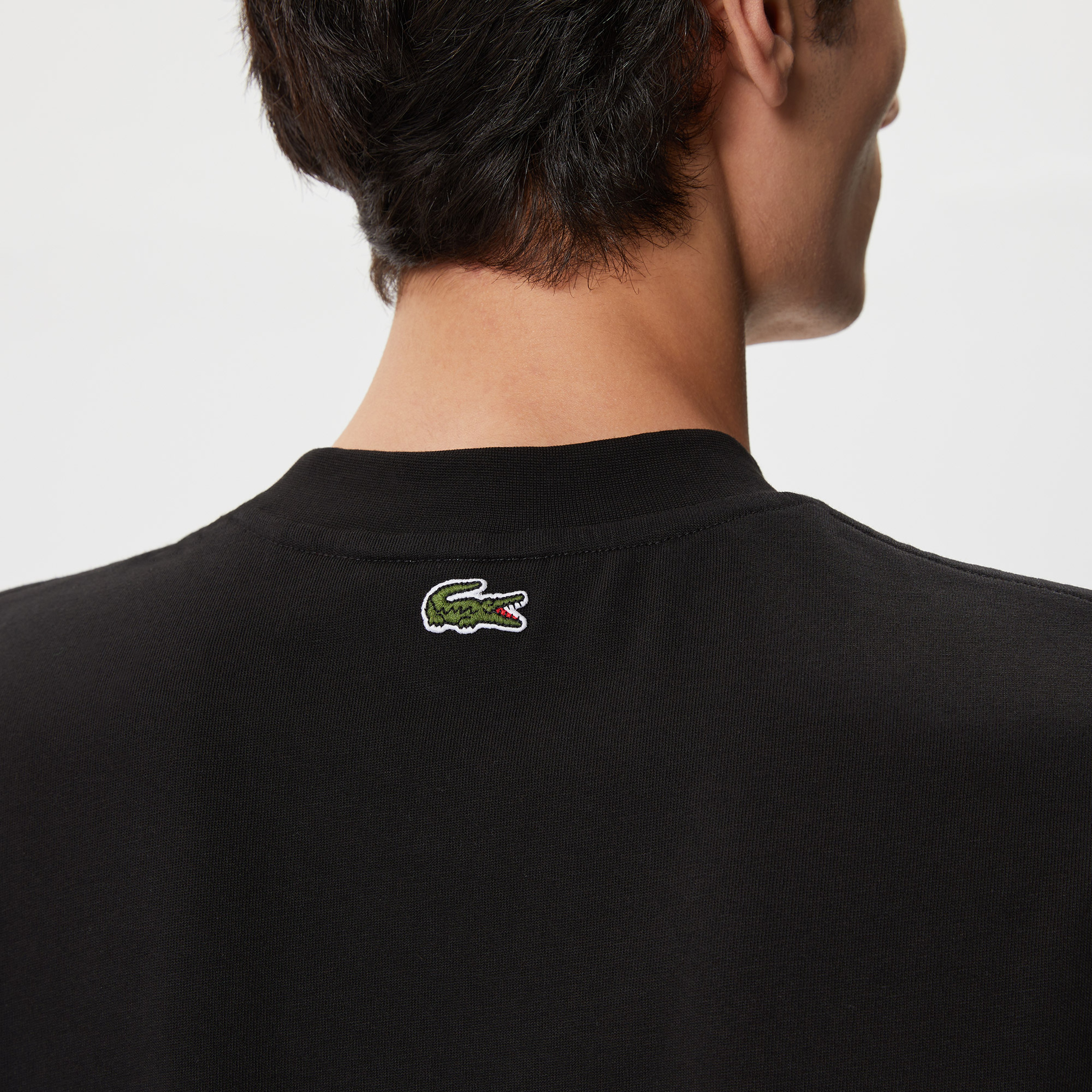 Erkek Relaxed Fit Bisiklet Yaka Baskılı Siyah T-Shirt