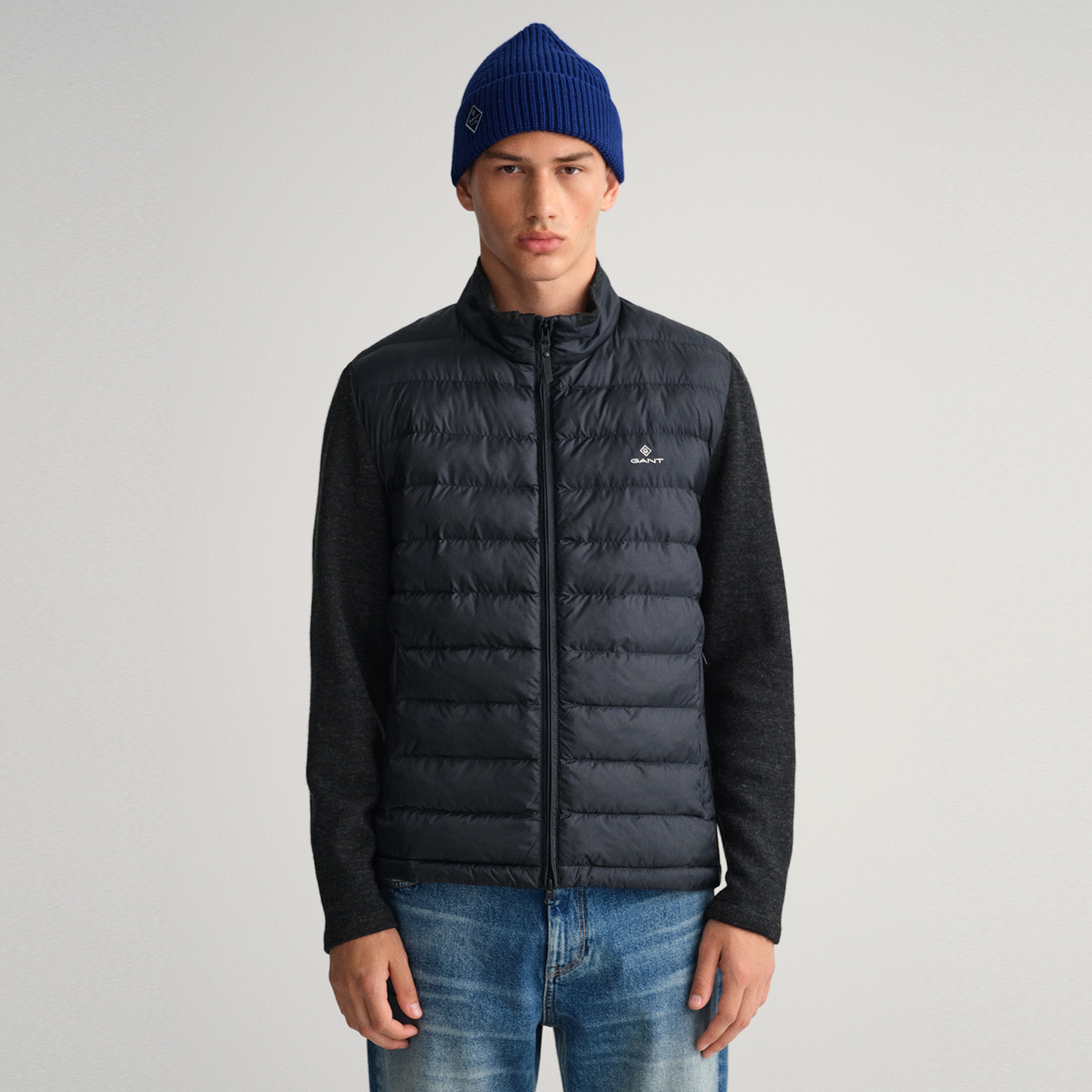 Gant Erkek Siyah Slim Fit Fermuarlı Mont