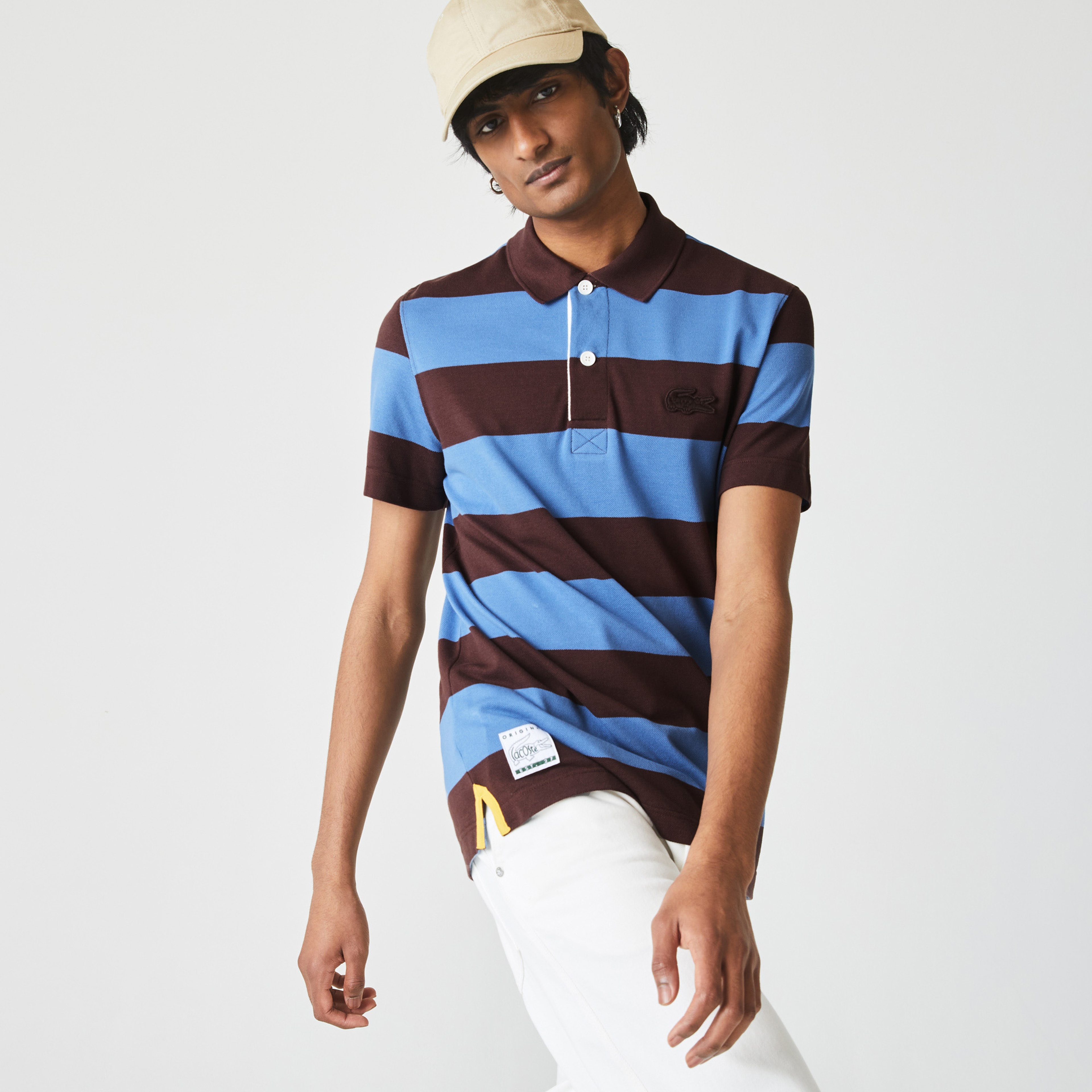 Lacoste Men?s Lacoste Regular Fit Striped Cotton Piqué Polo Shirt