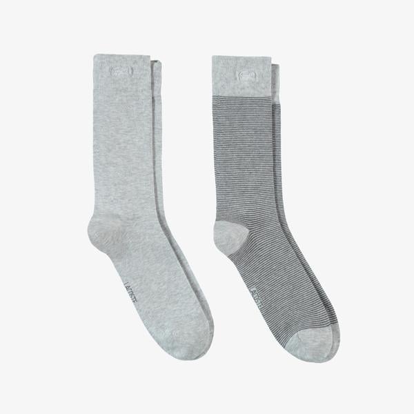 Erkek Çizgili Gri Çorap