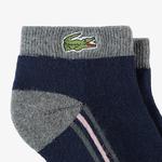 Unisex Çizgili Lacivert Çorap