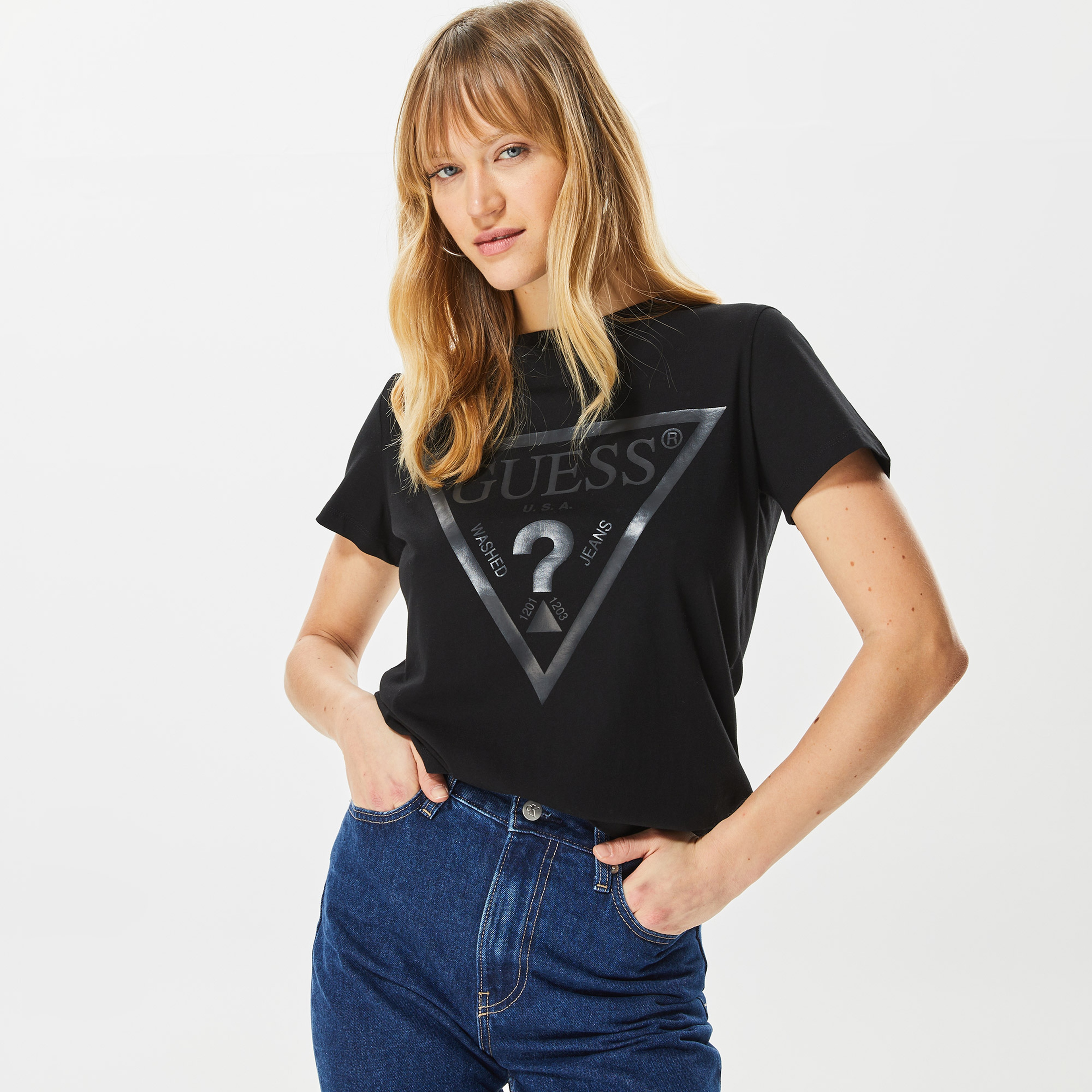 Guess Kadın Siyah T-Shirt