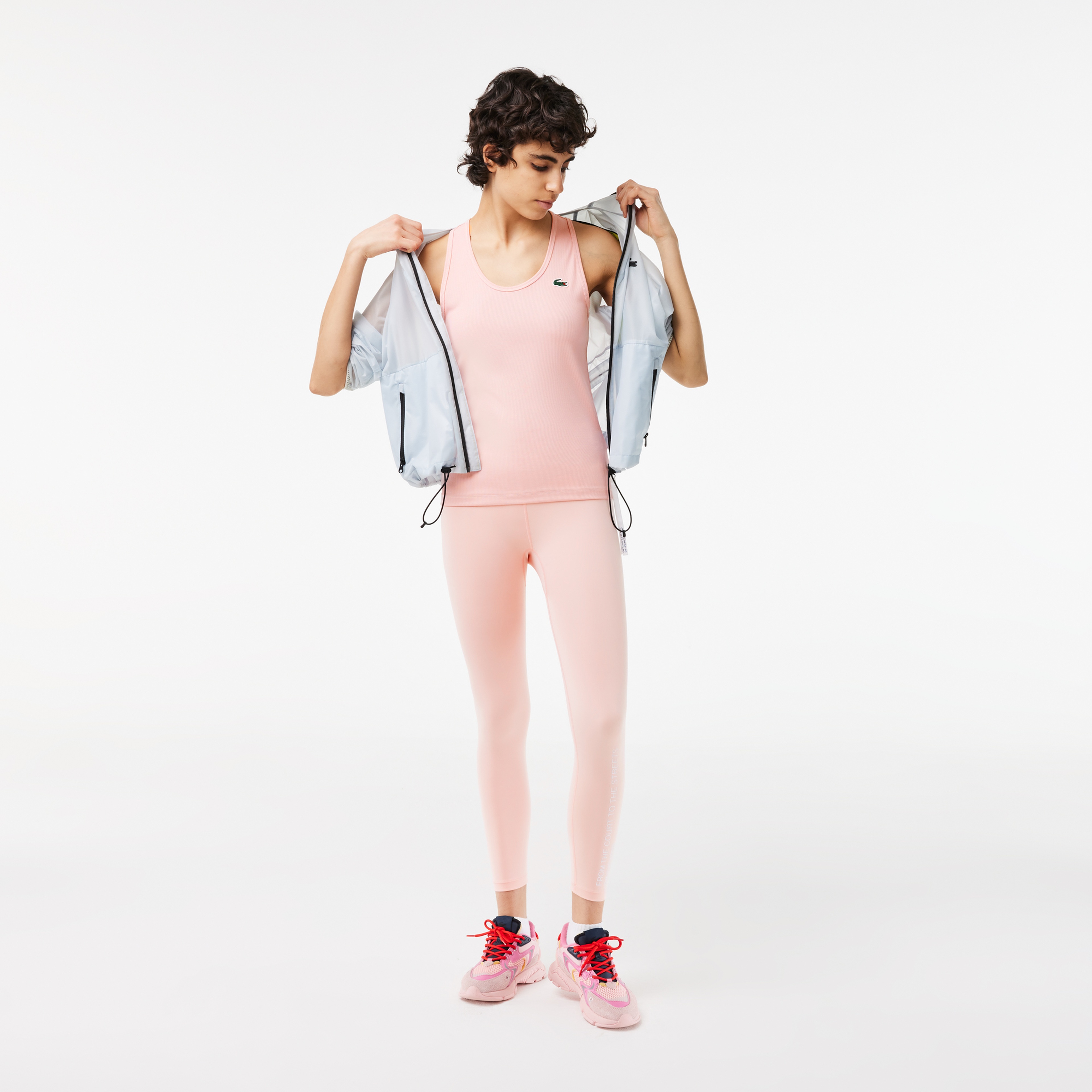 SPORT Kadın Slim Fit Bisiklet Yaka Pembe T-Shirt