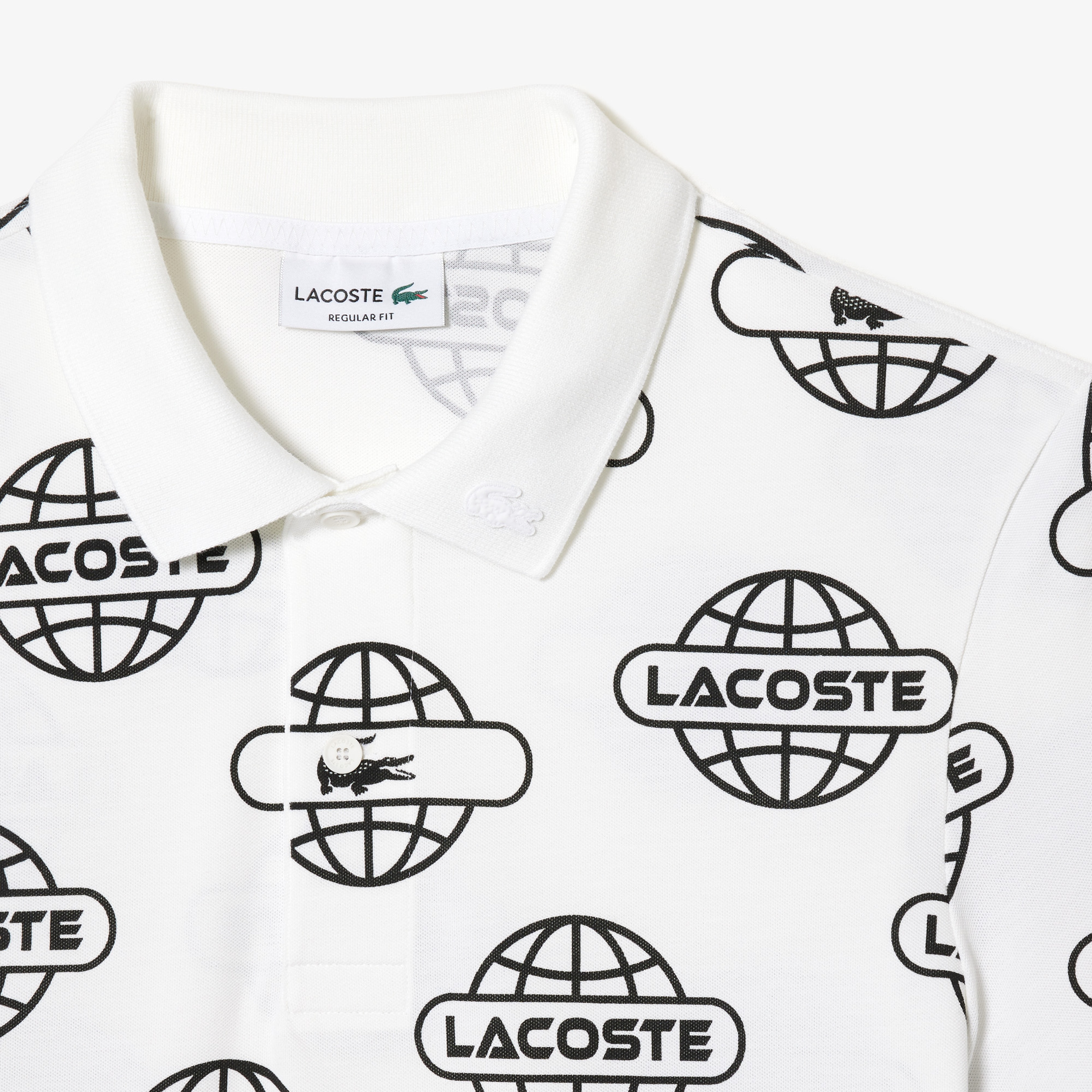 Lacoste Movement Erkek Regular Fit Organik Pamuk Baskılı Beyaz Polo