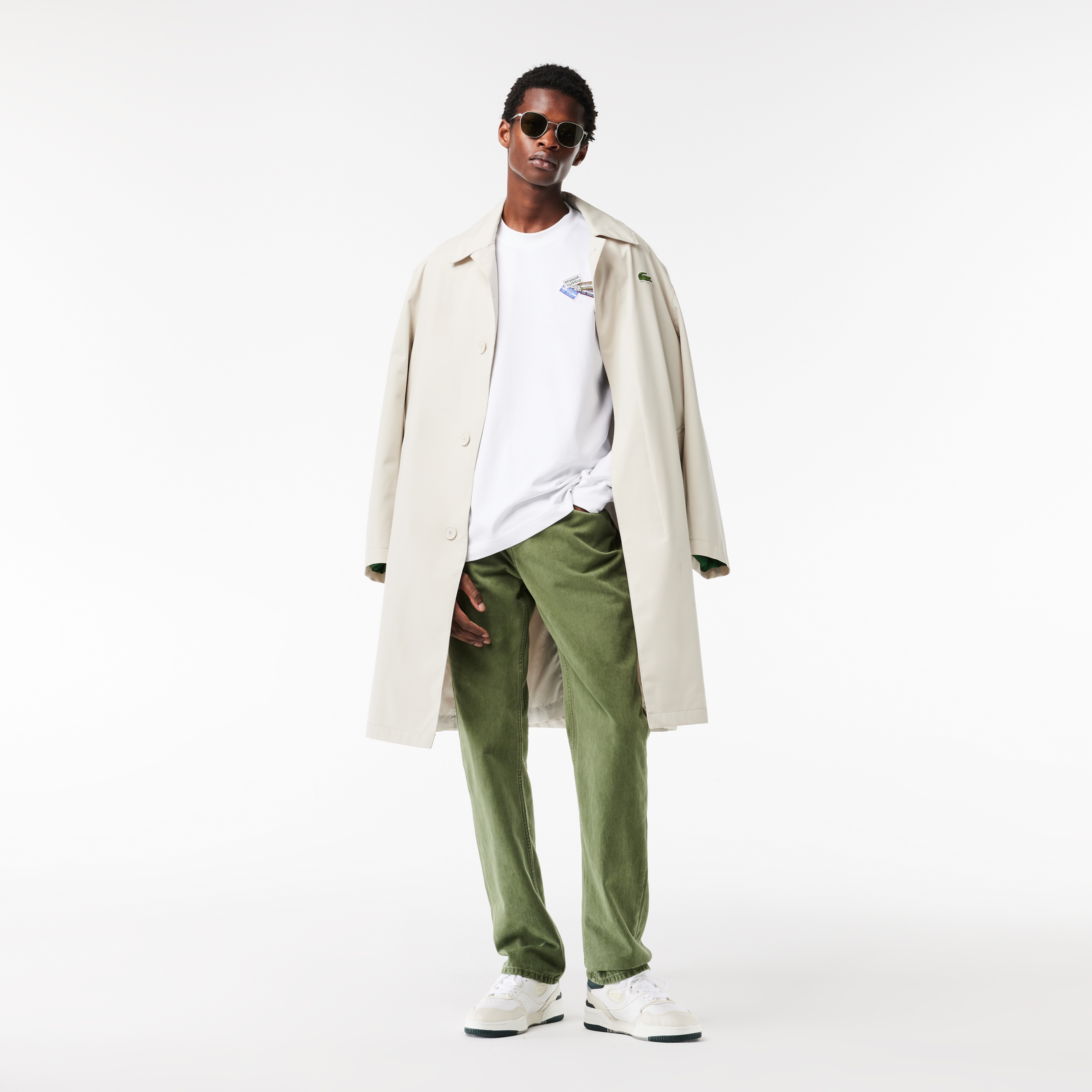 Erkek Relaxed Fit Uzun Kollu Bisiklet Yaka Baskılı Beyaz T-Shirt