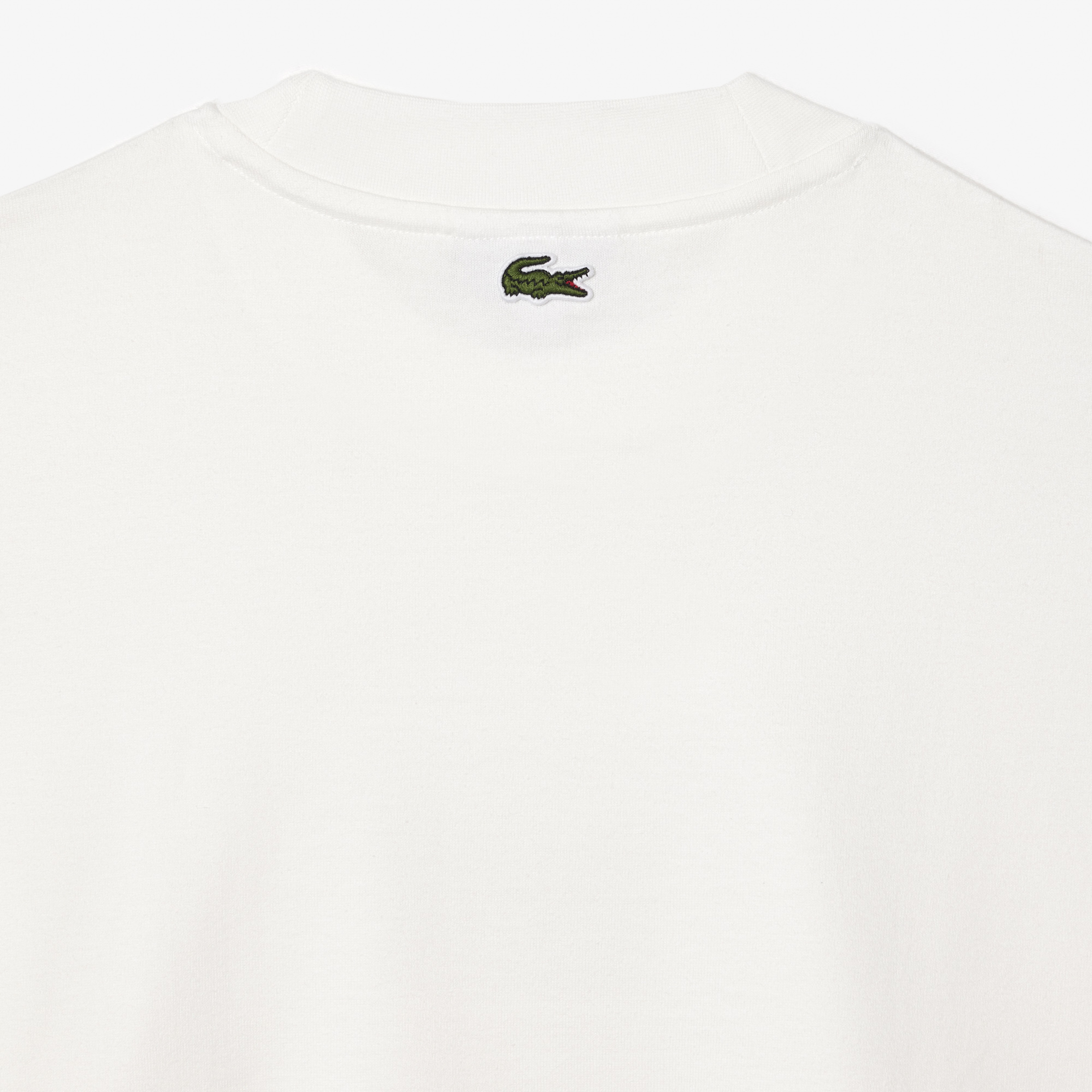 Erkek Loose Fit Uzun Kollu Bisiklet Yaka Baskılı Ekru T-Shirt