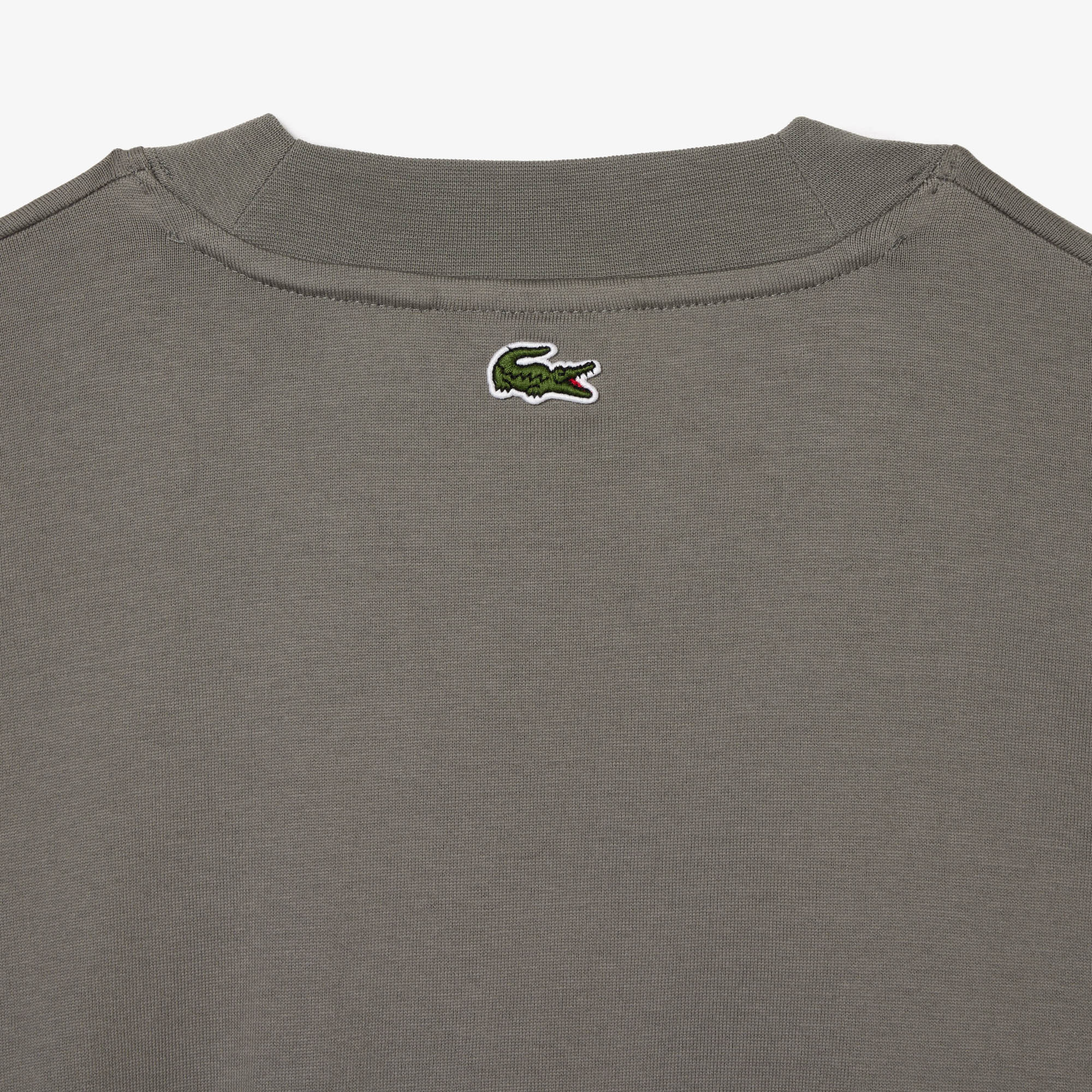 Erkek Loose Fit Uzun Kollu Bisiklet Yaka Baskılı Koyu Gri T-Shirt