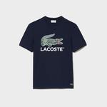 Erkek Regular Fit Bisiklet Yaka Baskılı Lacivert T-Shirt