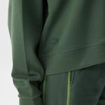 Kadın Crop Fit Kapüşonlu Baskılı Yeşil Sweatshirt