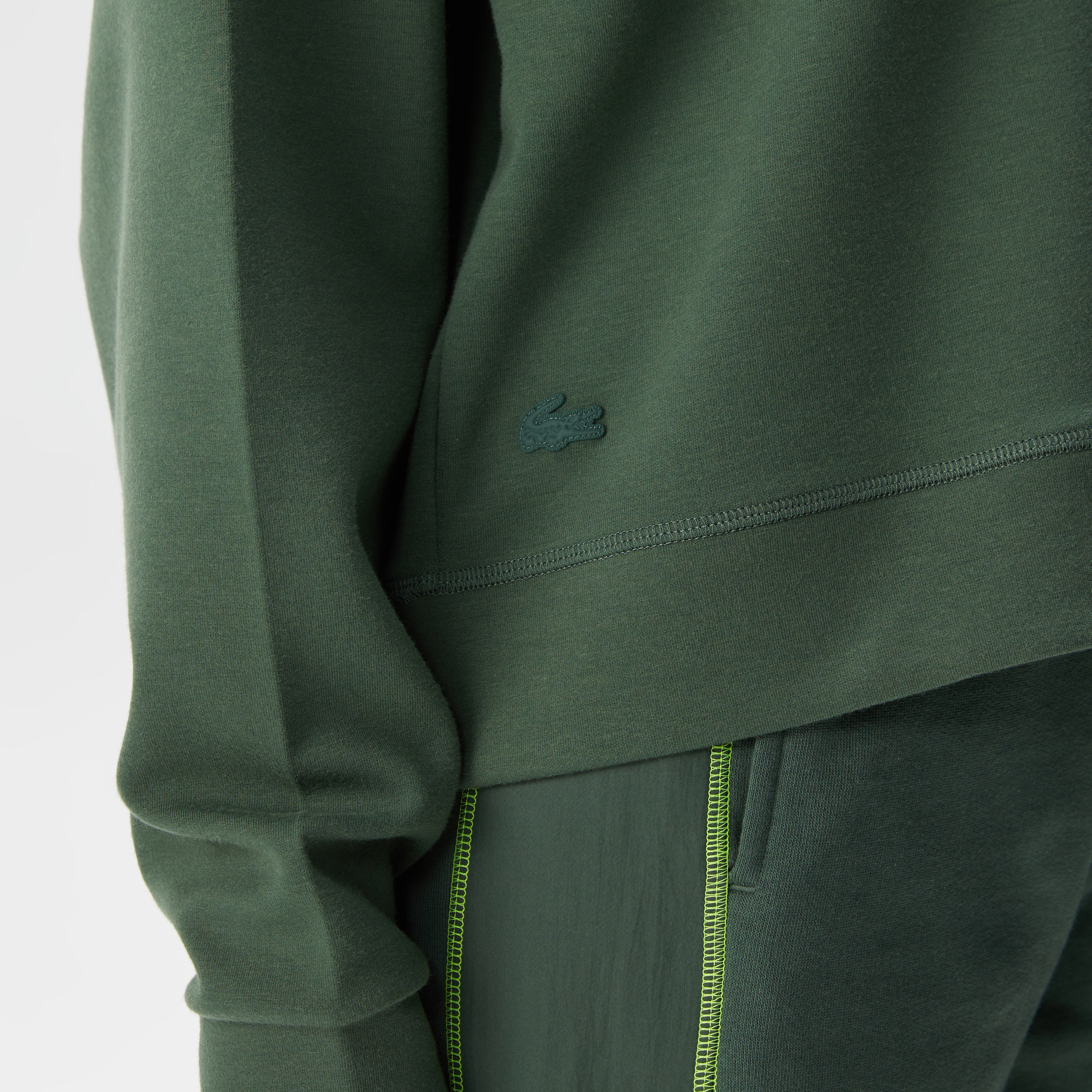 Kadın Crop Fit Kapüşonlu Baskılı Yeşil Sweatshirt