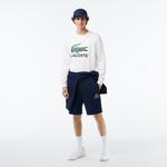 Erkek Classic Fit Bisiklet Yaka Baskılı Beyaz Sweatshirt