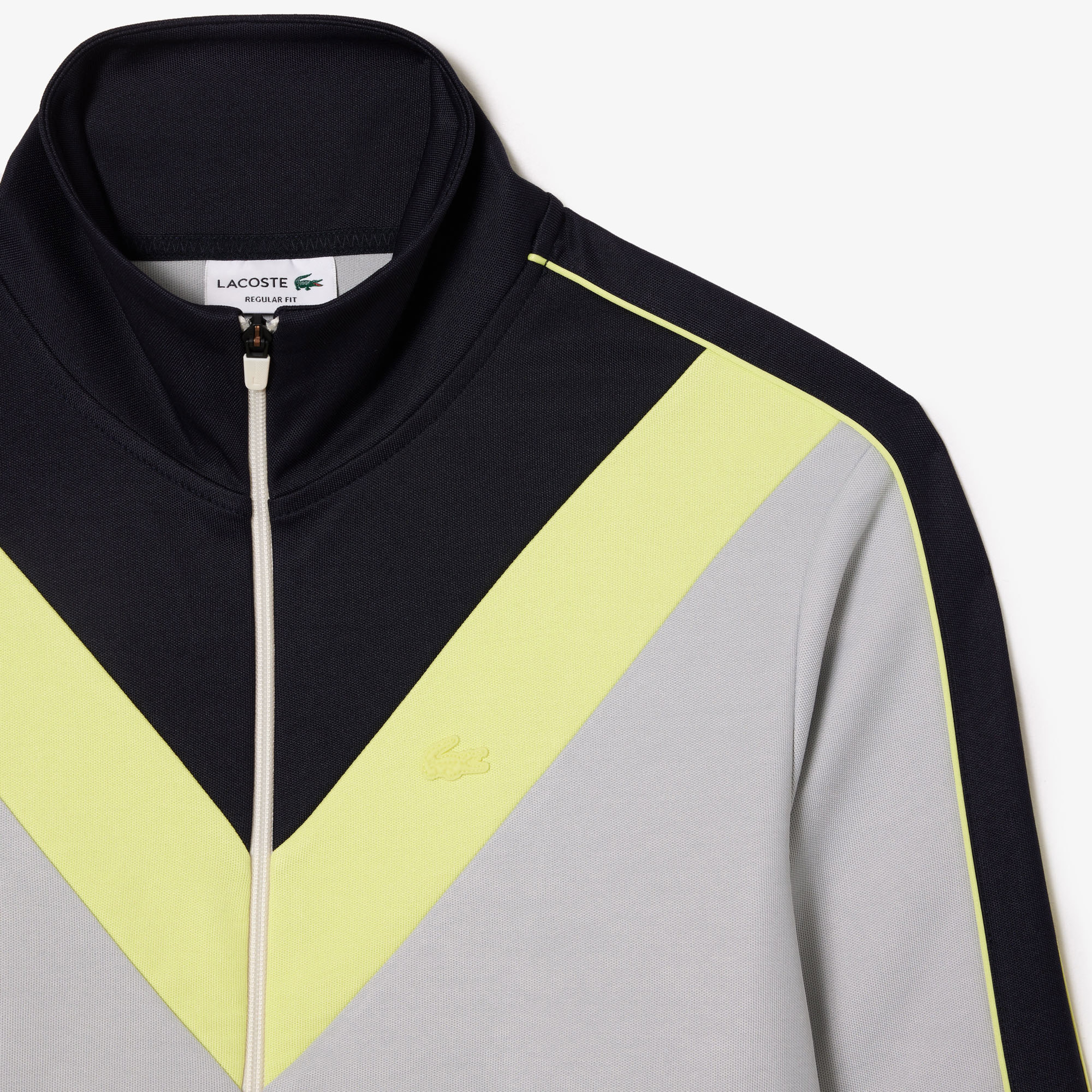 Erkek Regular Fit Fermuarlı Renk Bloklu Gri Sweatshirt