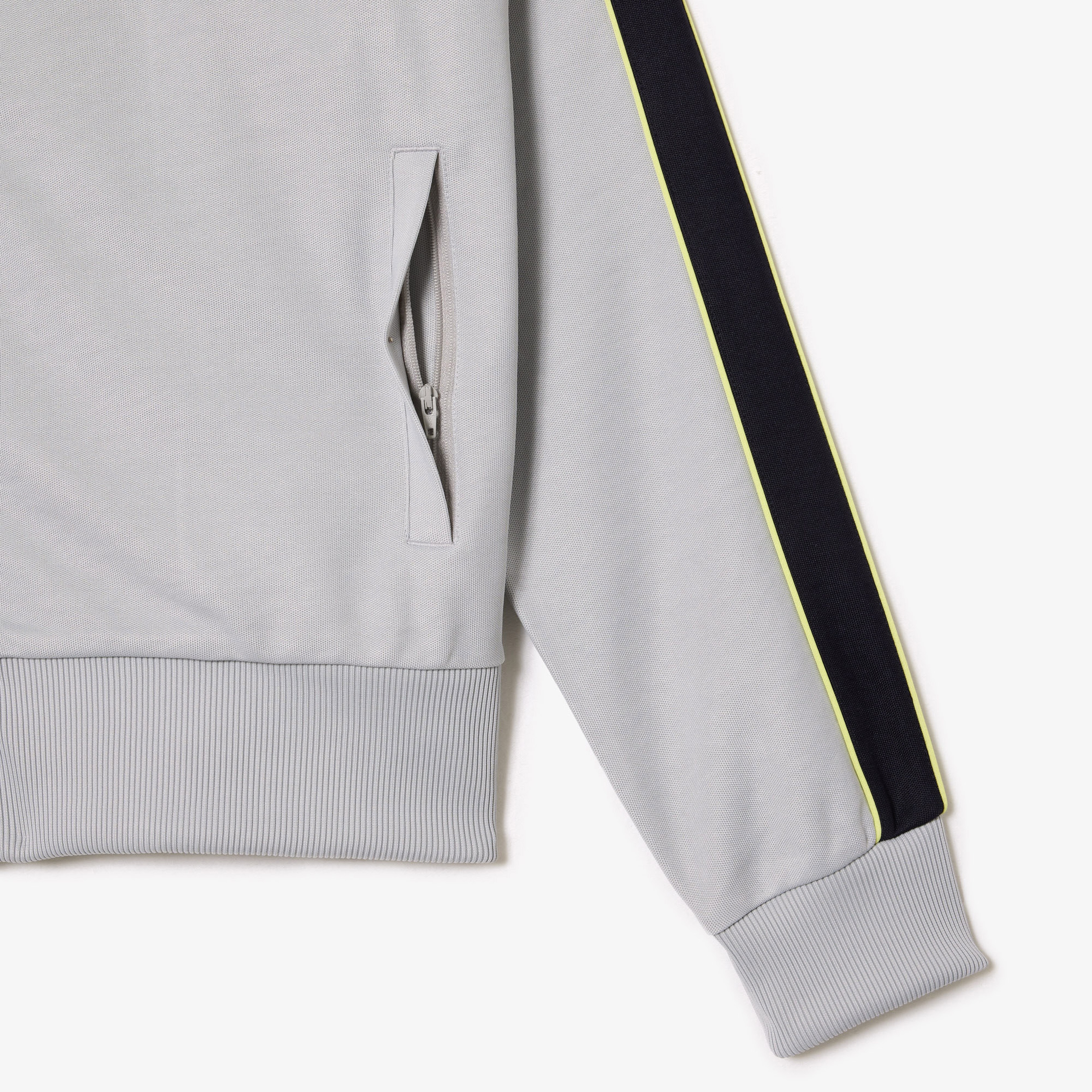 Erkek Regular Fit Fermuarlı Renk Bloklu Gri Sweatshirt