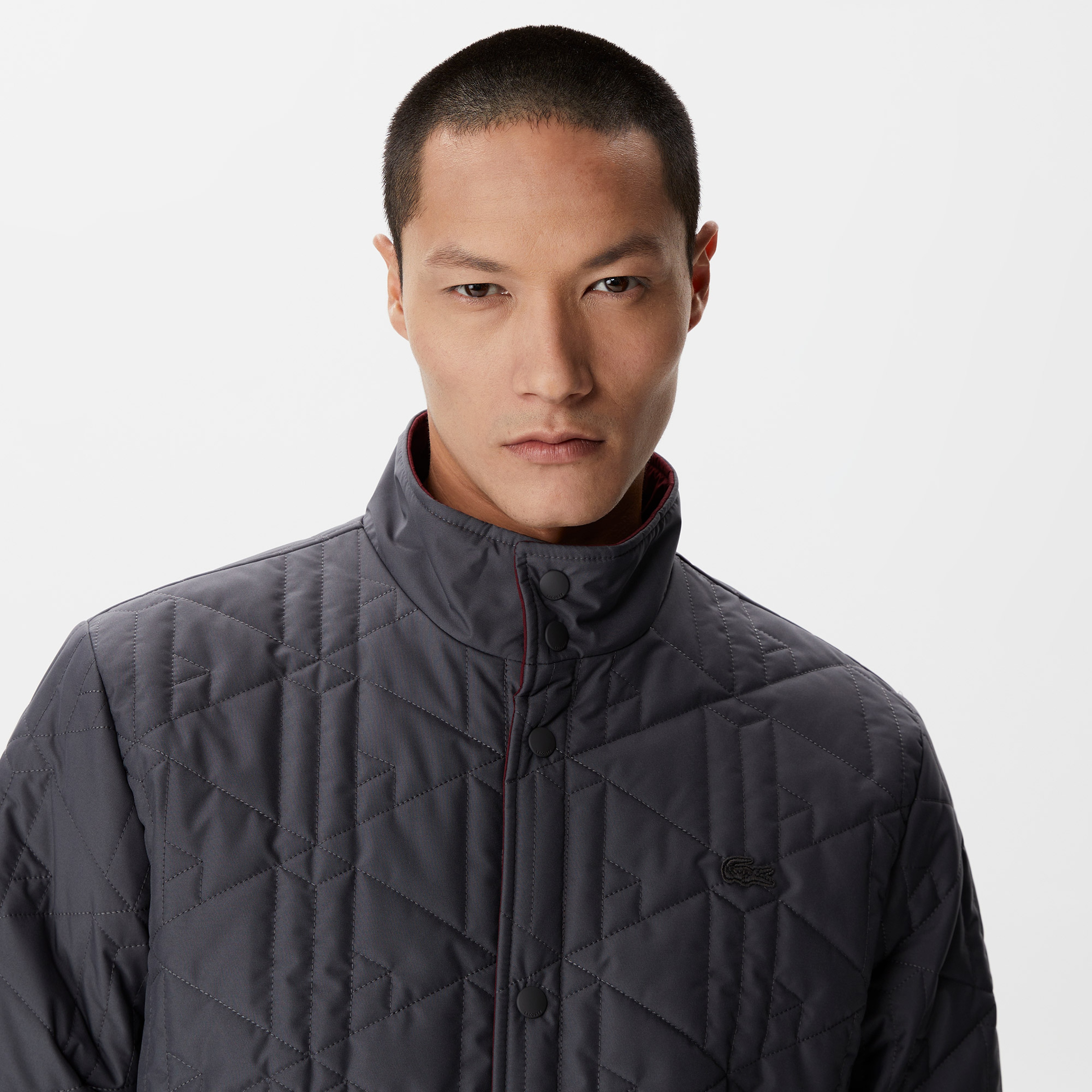 Lacoste Erkek Monogram Koyu Gri Mont