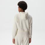 Kadın Relaxed Fit Kapüşonlu Renk Bloklu Beyaz Sweatshirt