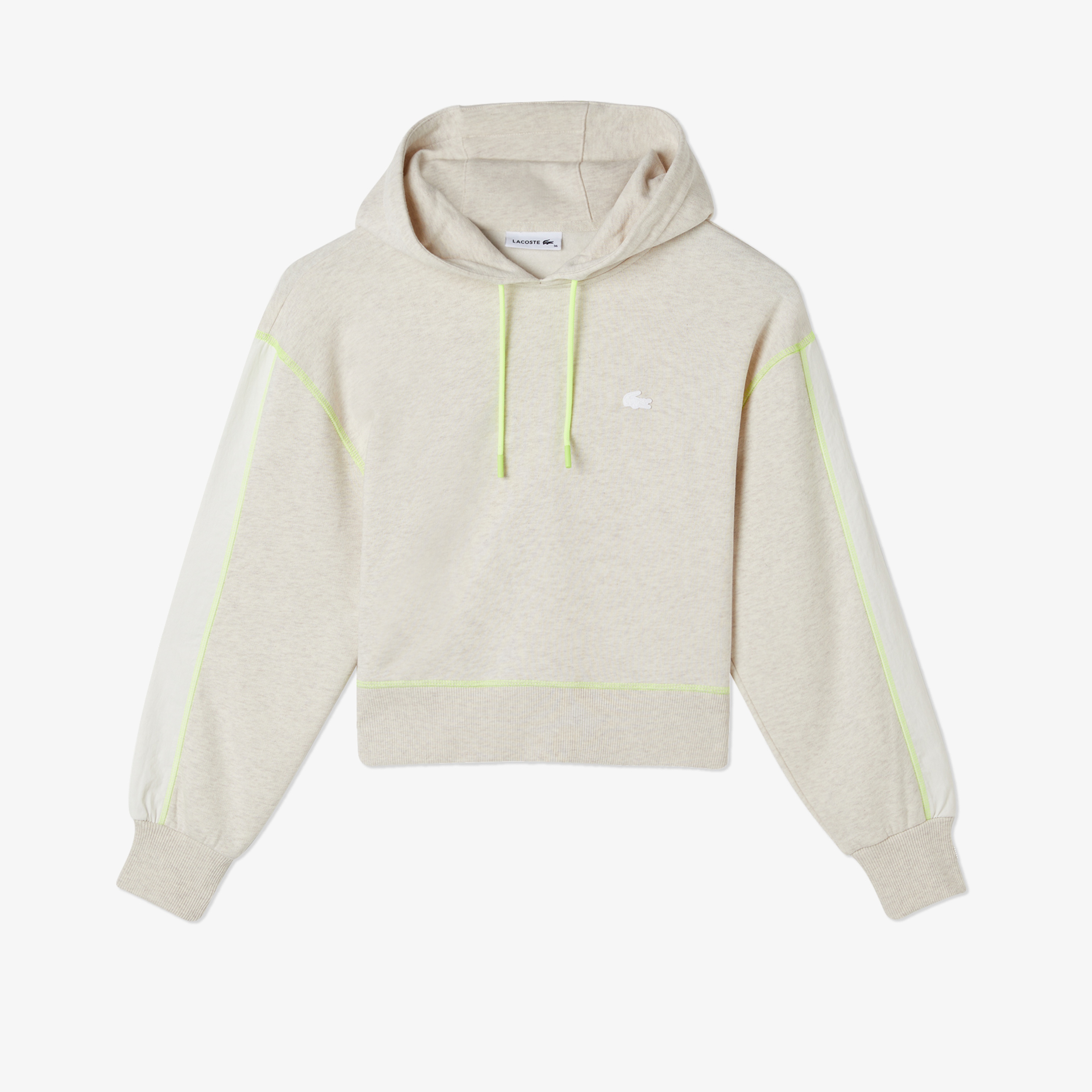 Kadın Relaxed Fit Kapüşonlu Renk Bloklu Beyaz Sweatshirt