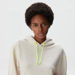 Kadın Relaxed Fit Kapüşonlu Renk Bloklu Beyaz Sweatshirt