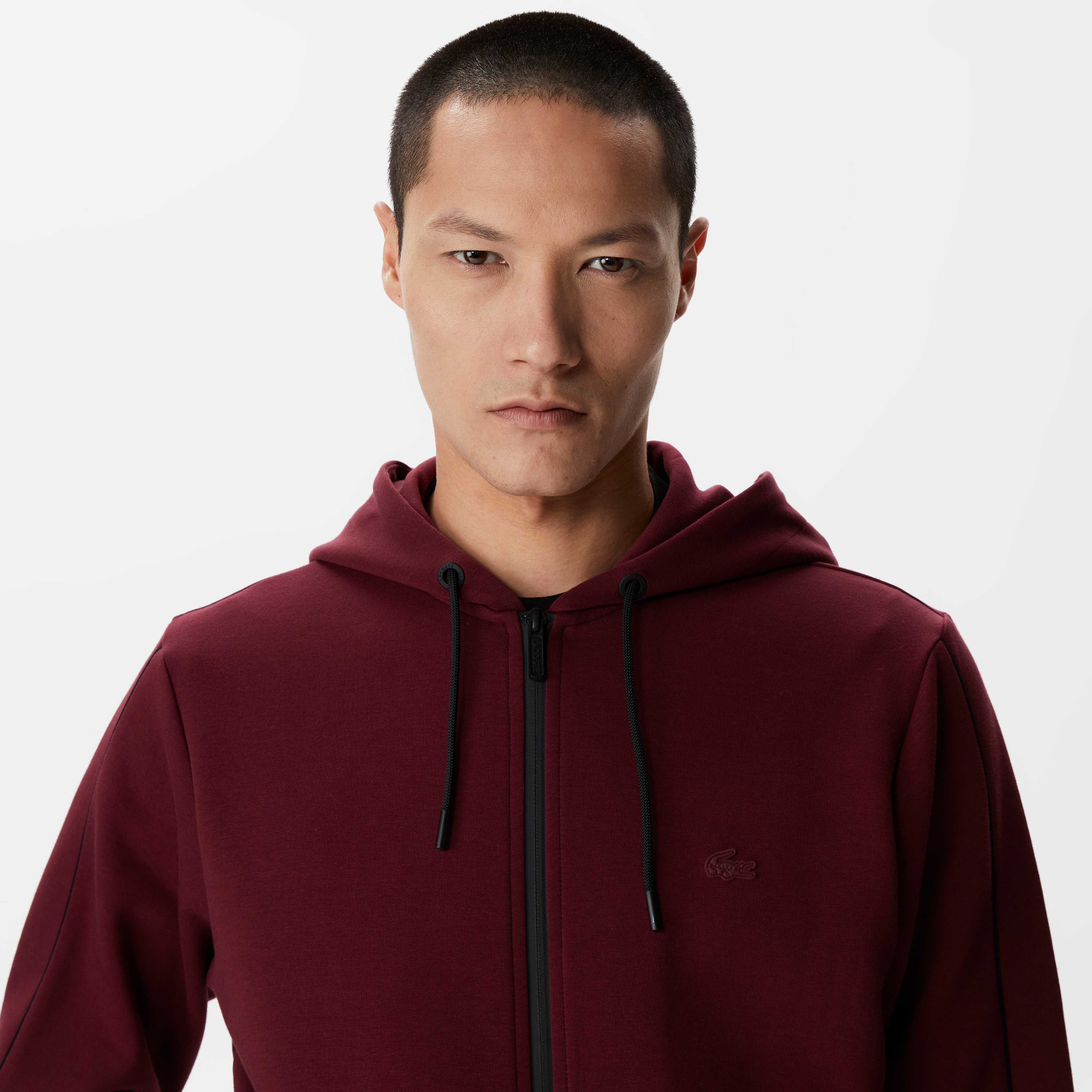 Erkek Regular Fit Kapüşonlu Baskılı Bordo Sweatshirt