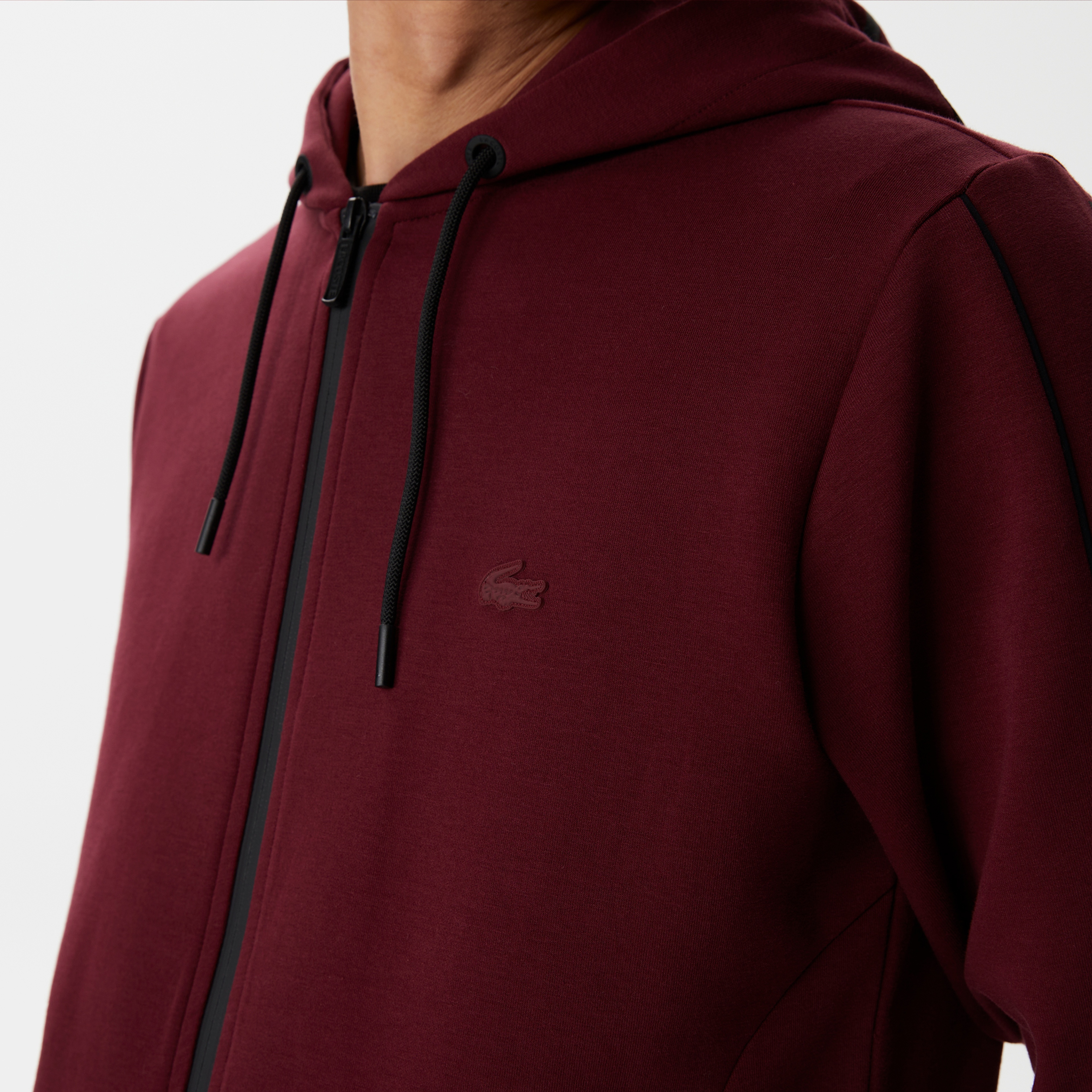 Erkek Regular Fit Kapüşonlu Baskılı Bordo Sweatshirt