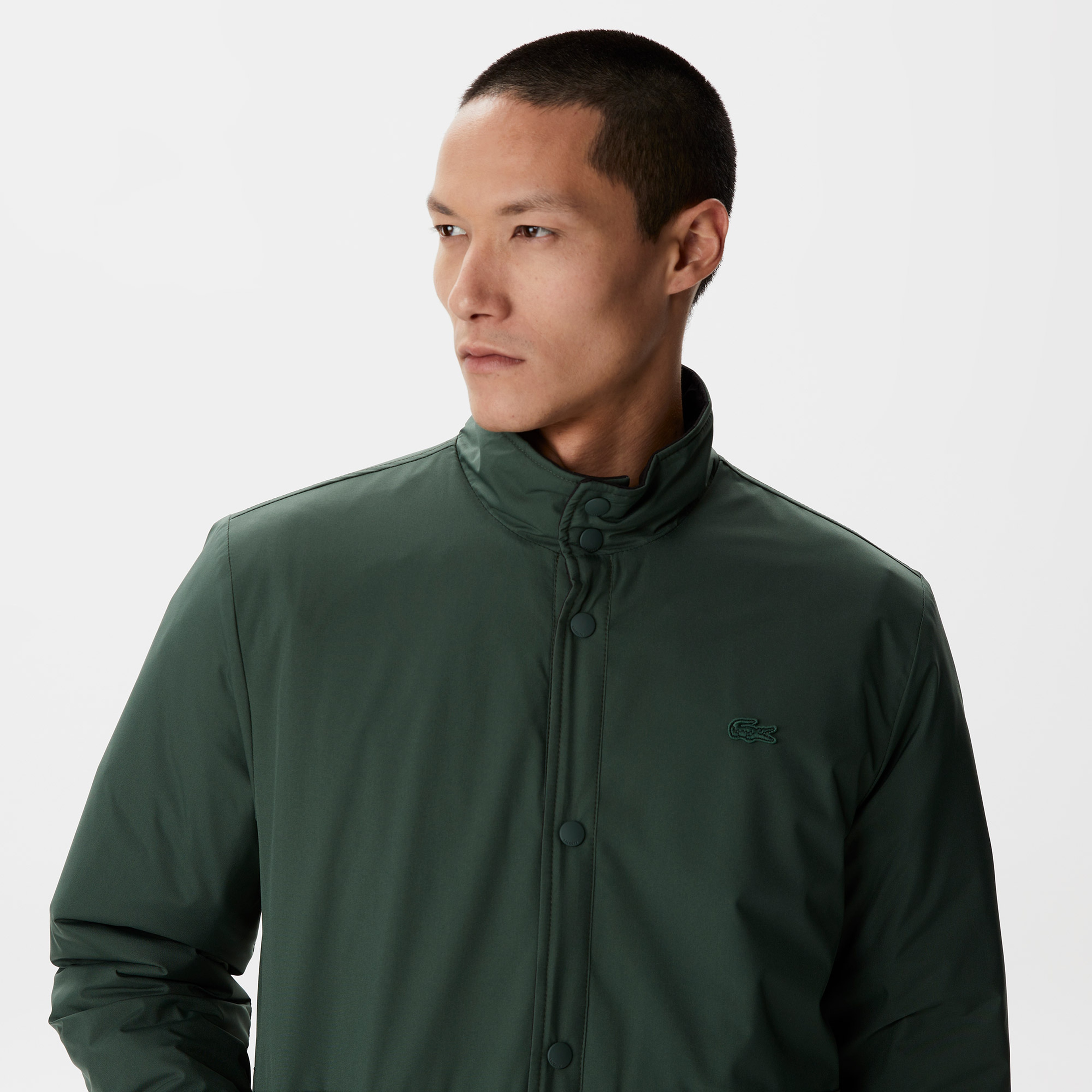 Erkek Kapüşonlu Monogram Siyah Mont