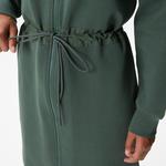 Kadın Loose Fit Uzun Kollu Dik Yaka Haki Elbise