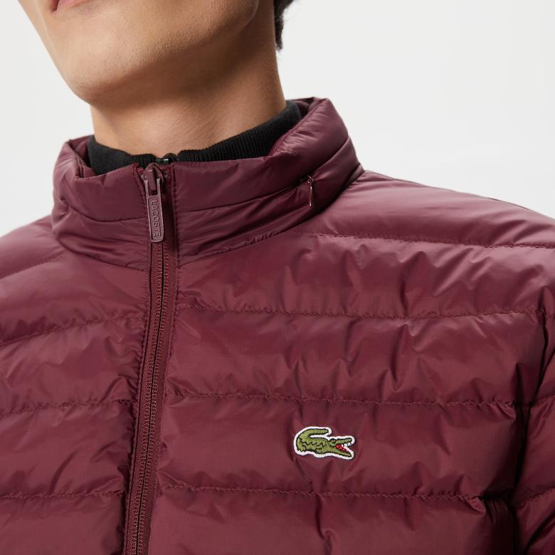 Erkek Dik Yaka Kapitone Bordo Mont