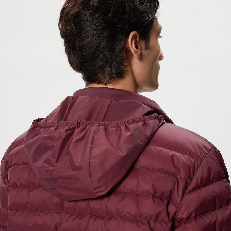 Erkek Dik Yaka Kapitone Bordo Mont