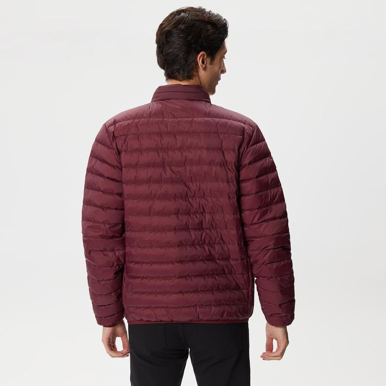 Erkek Dik Yaka Kapitone Bordo Mont