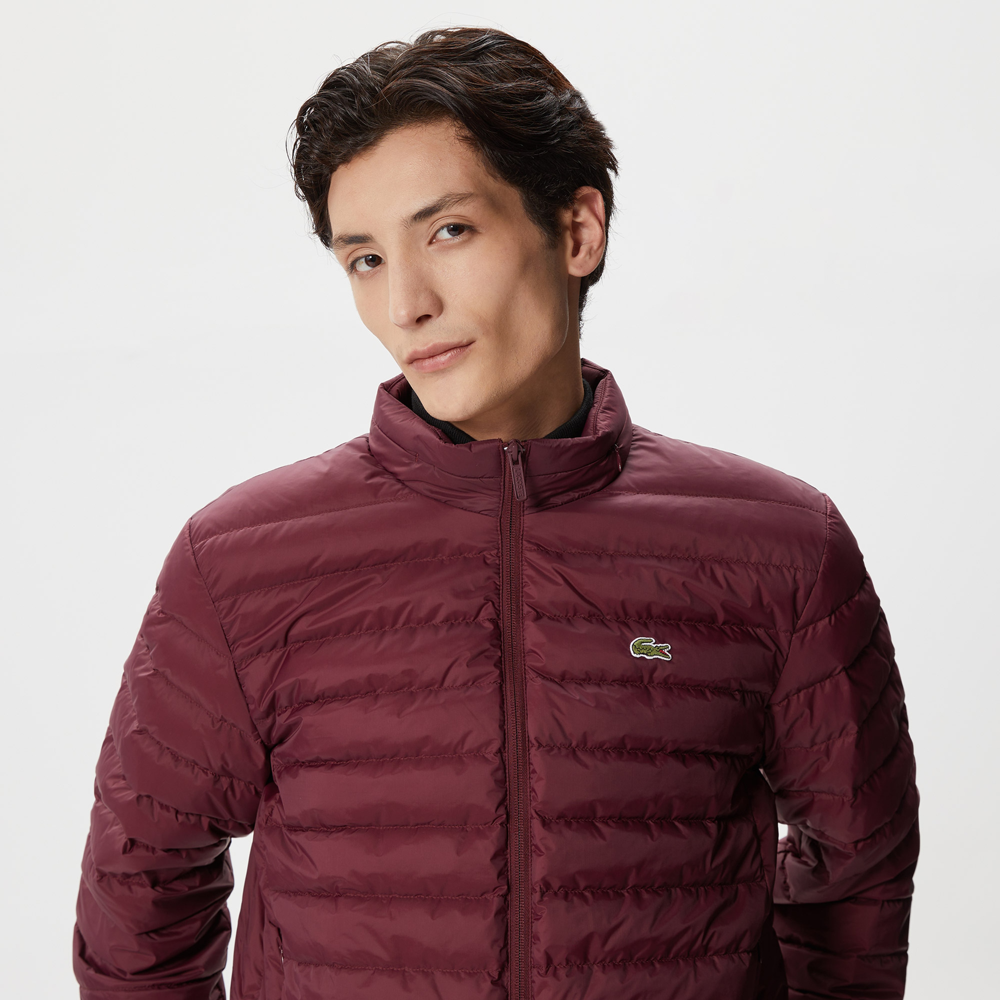 Erkek Dik Yaka Kapitone Bordo Mont