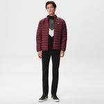 Erkek Dik Yaka Kapitone Bordo Mont