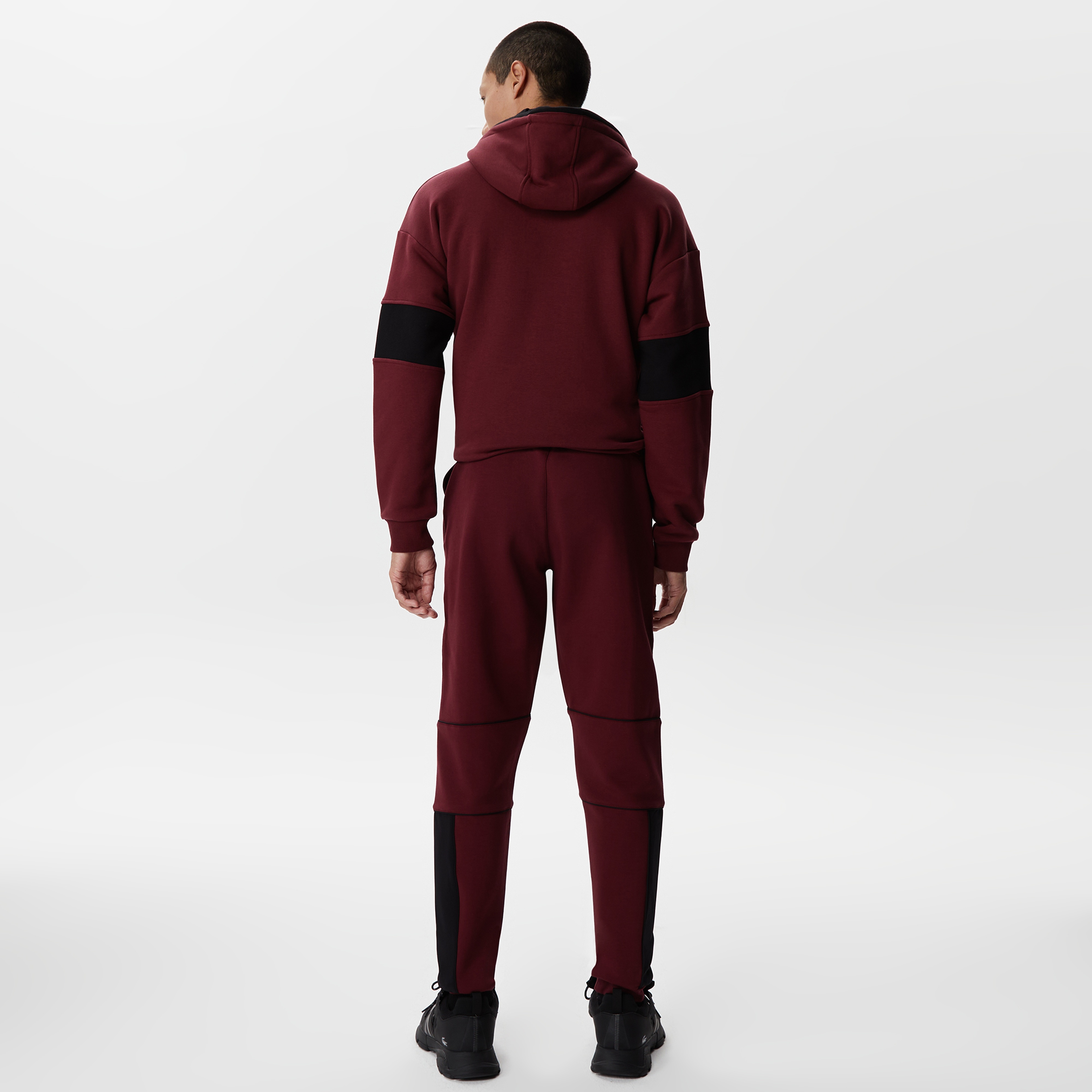 Erkek Slim Fit Baskılı Bordo Eşofman Altı