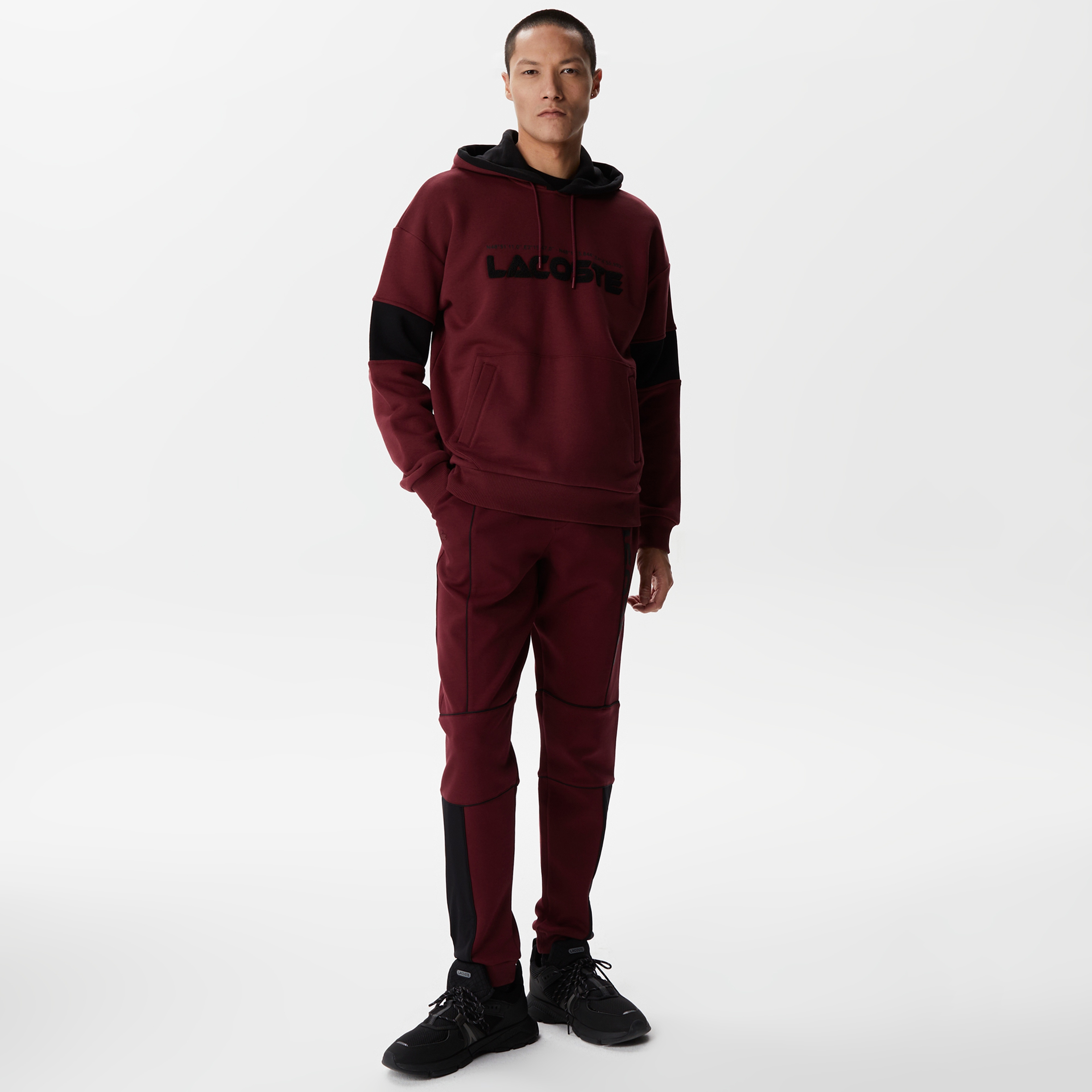 Erkek Slim Fit Baskılı Bordo Eşofman Altı