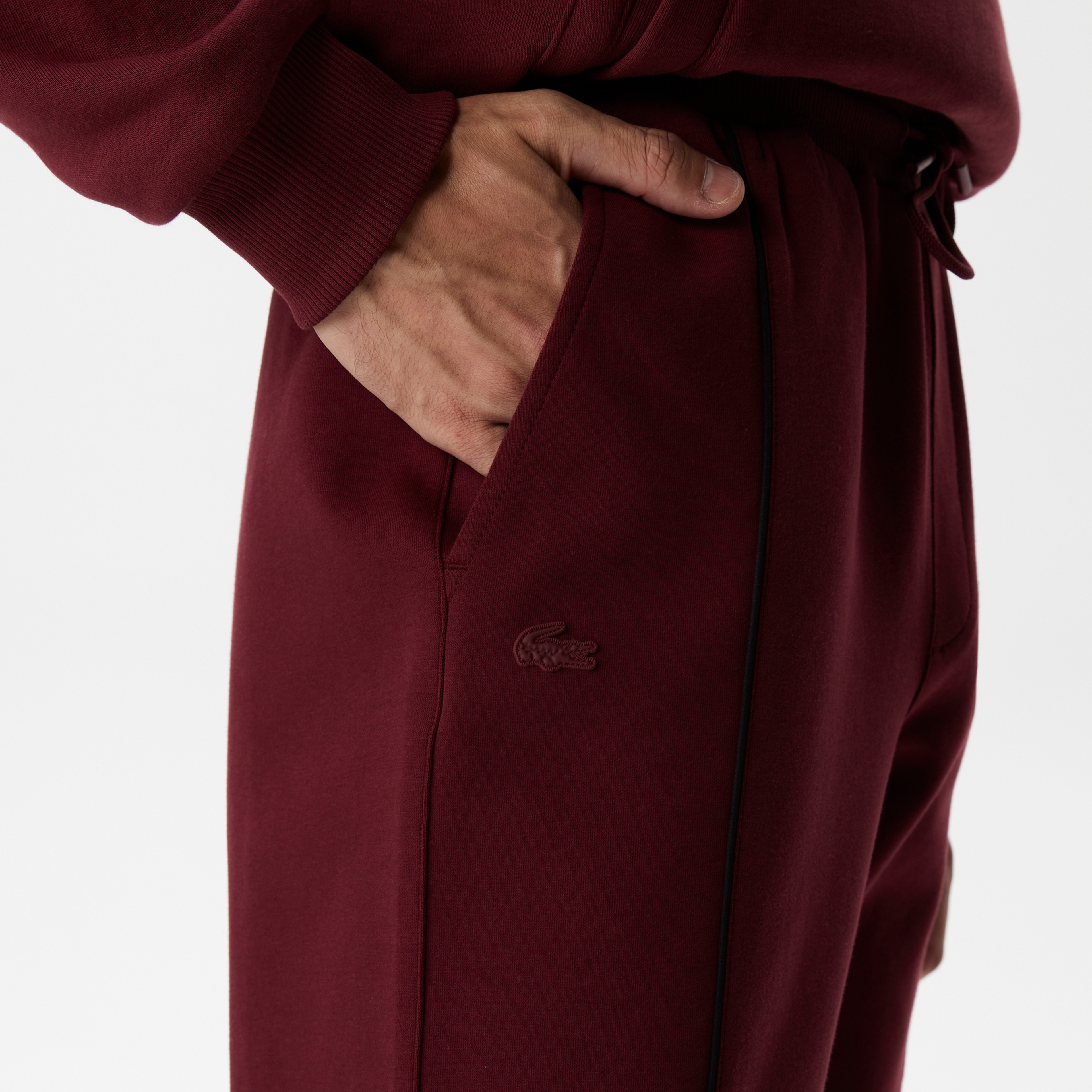 Erkek Slim Fit Baskılı Bordo Eşofman Altı