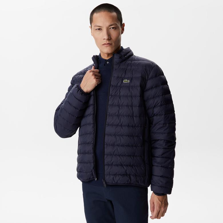 Erkek Dik Yaka Kapitone Lacivert Mont