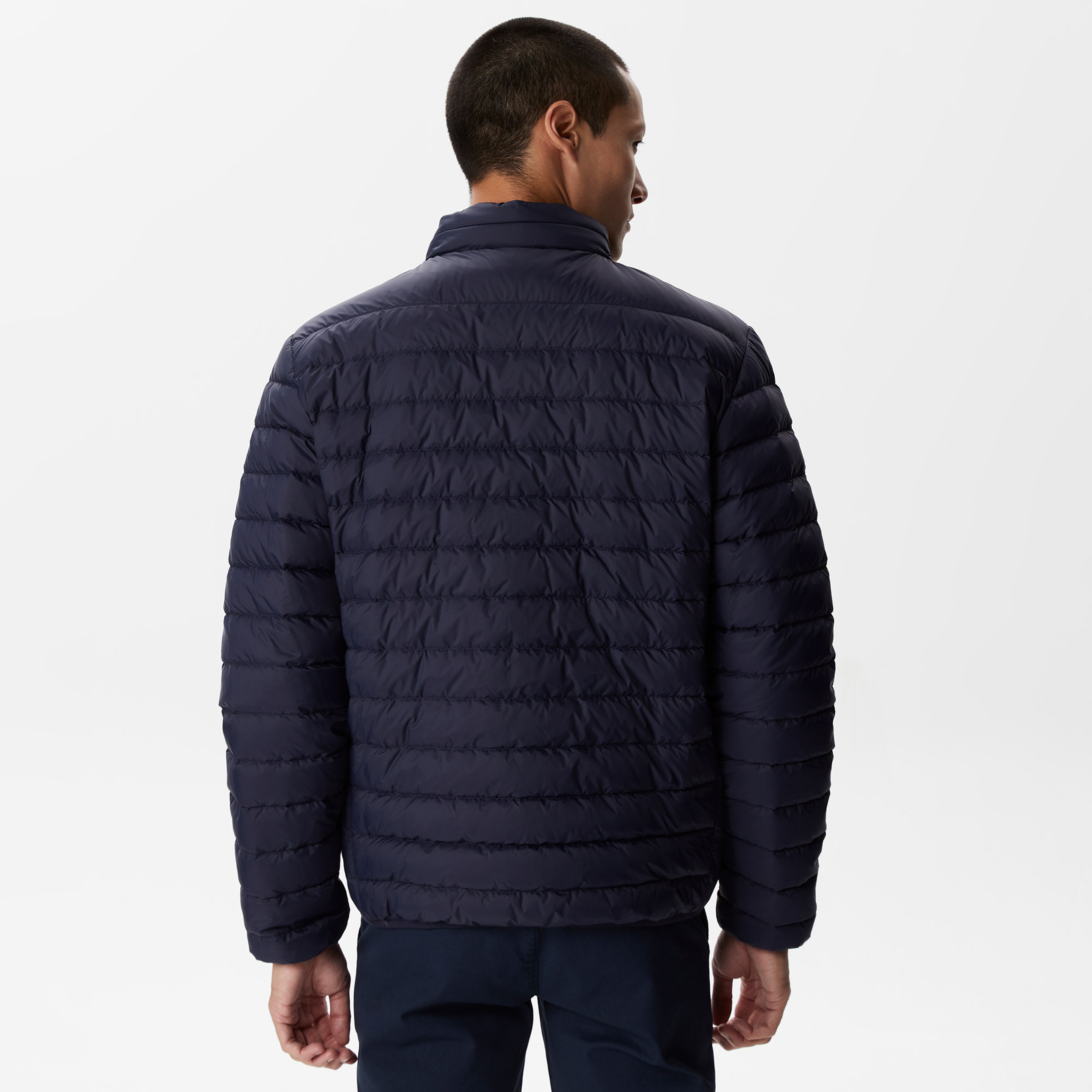 Erkek Dik Yaka Kapitone Lacivert Mont