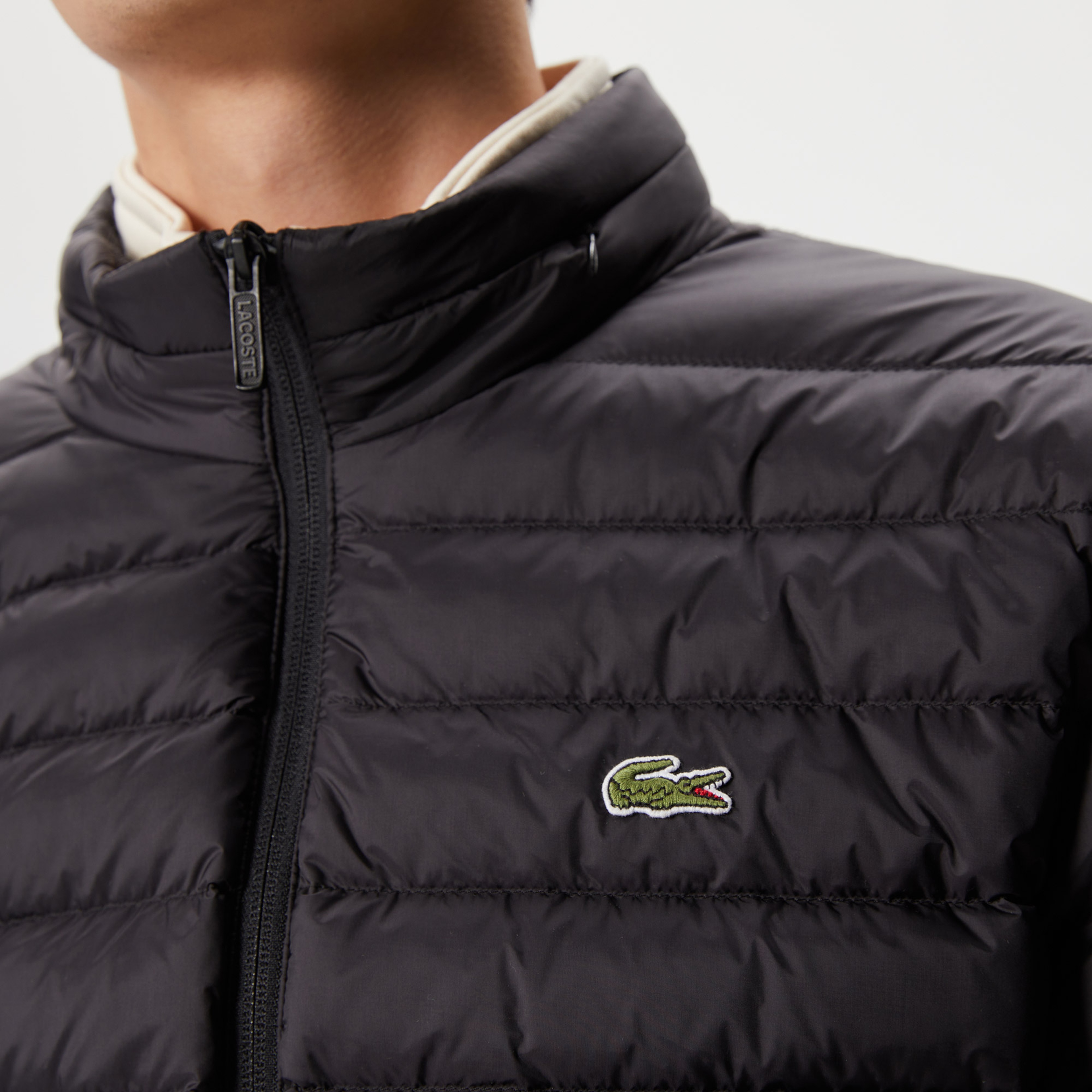 Erkek Dik Yaka Kapitone Siyah Mont