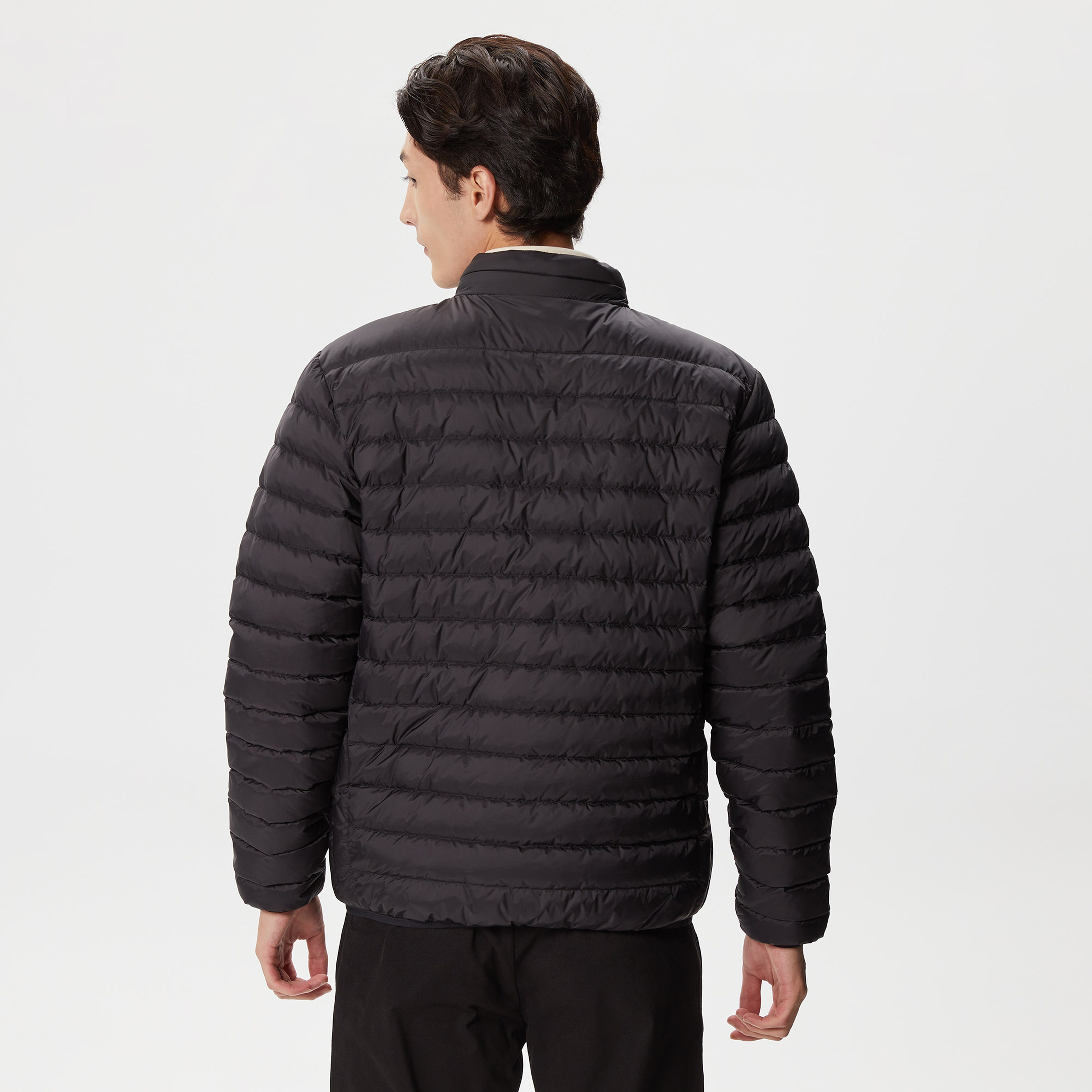 Erkek Dik Yaka Kapitone Siyah Mont