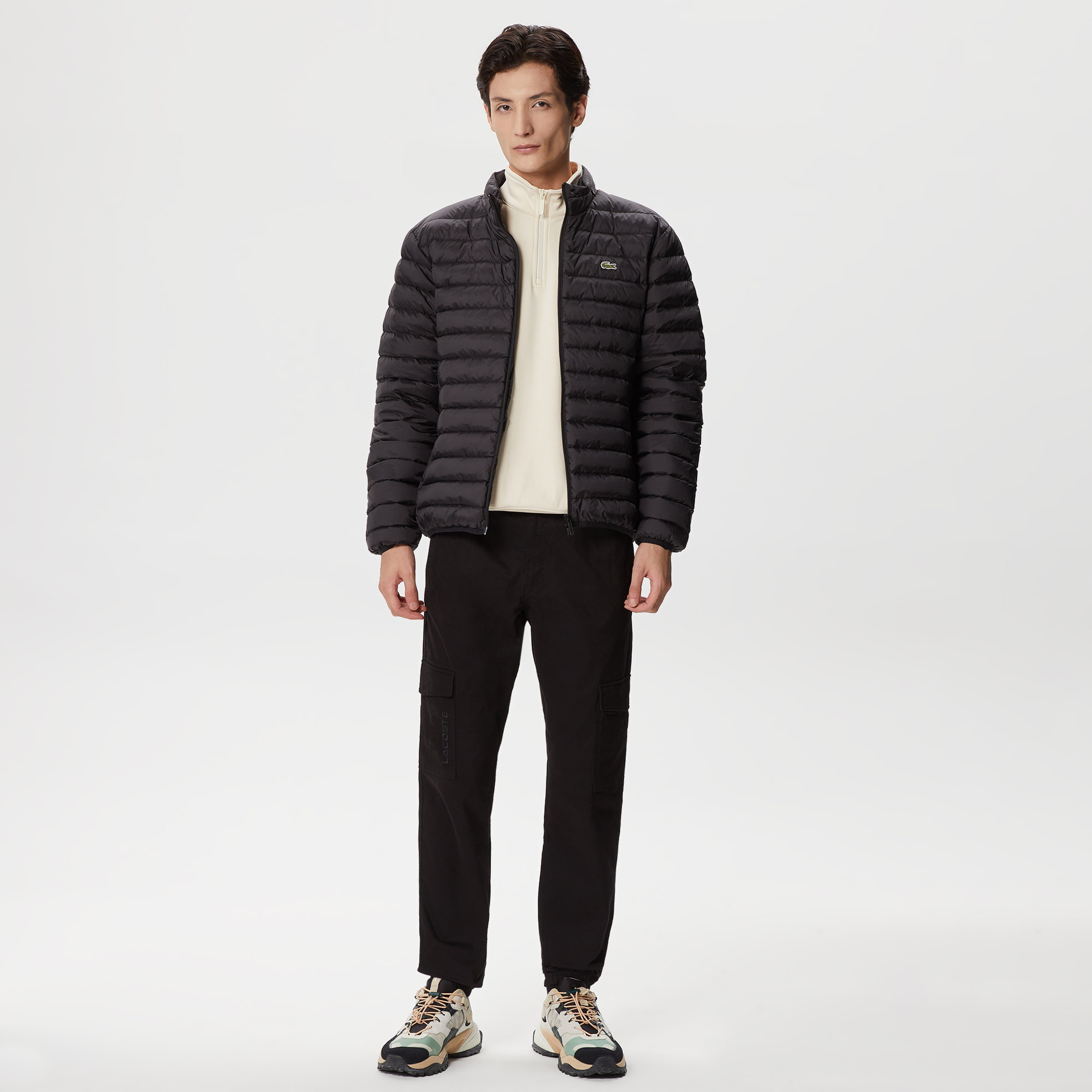 Erkek Dik Yaka Kapitone Siyah Mont