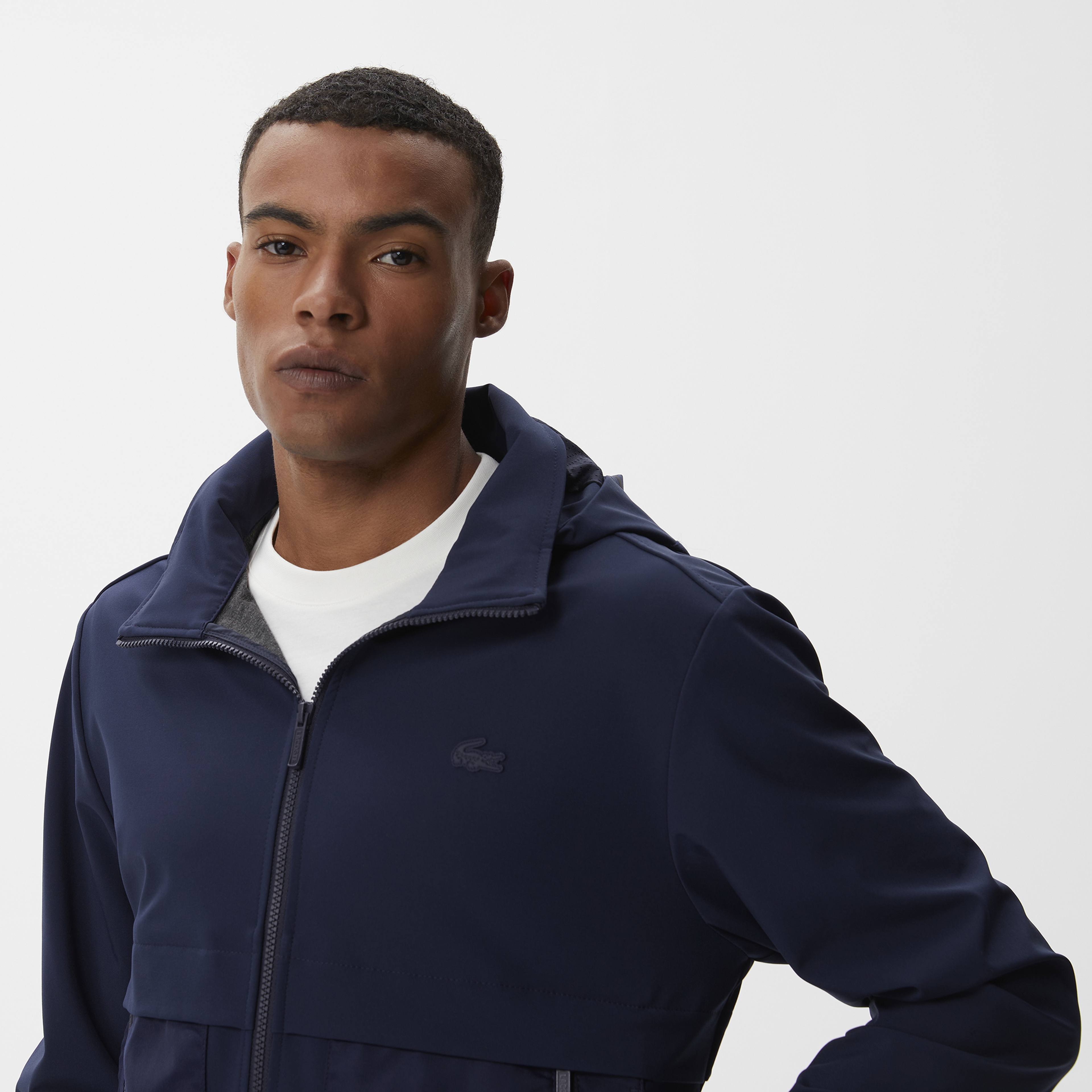 Erkek Kapüşonlu Lacivert Mont