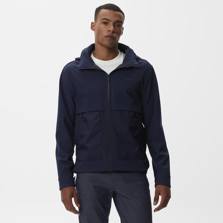 Erkek Kapüşonlu Lacivert Mont