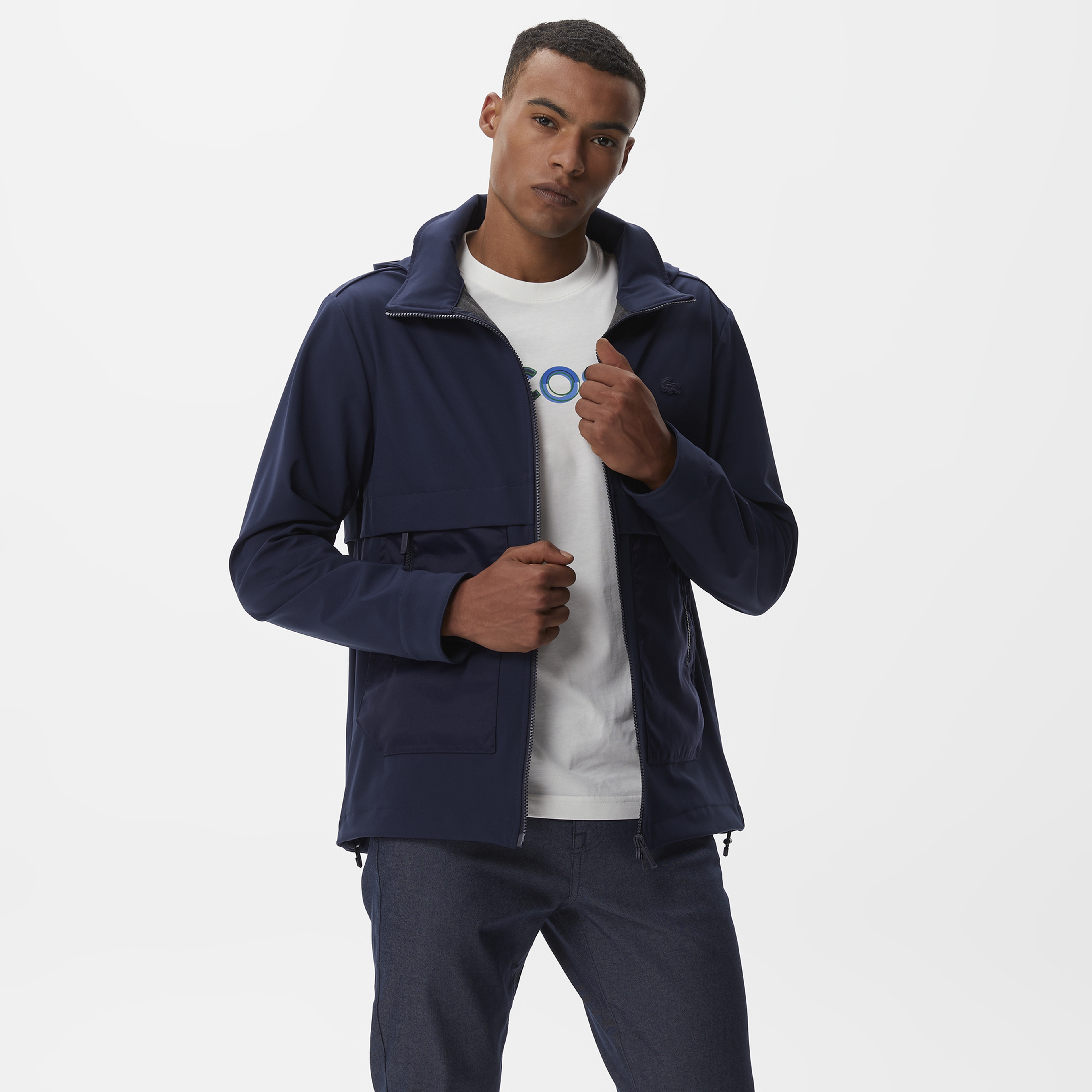 Erkek Kapüşonlu Lacivert Mont