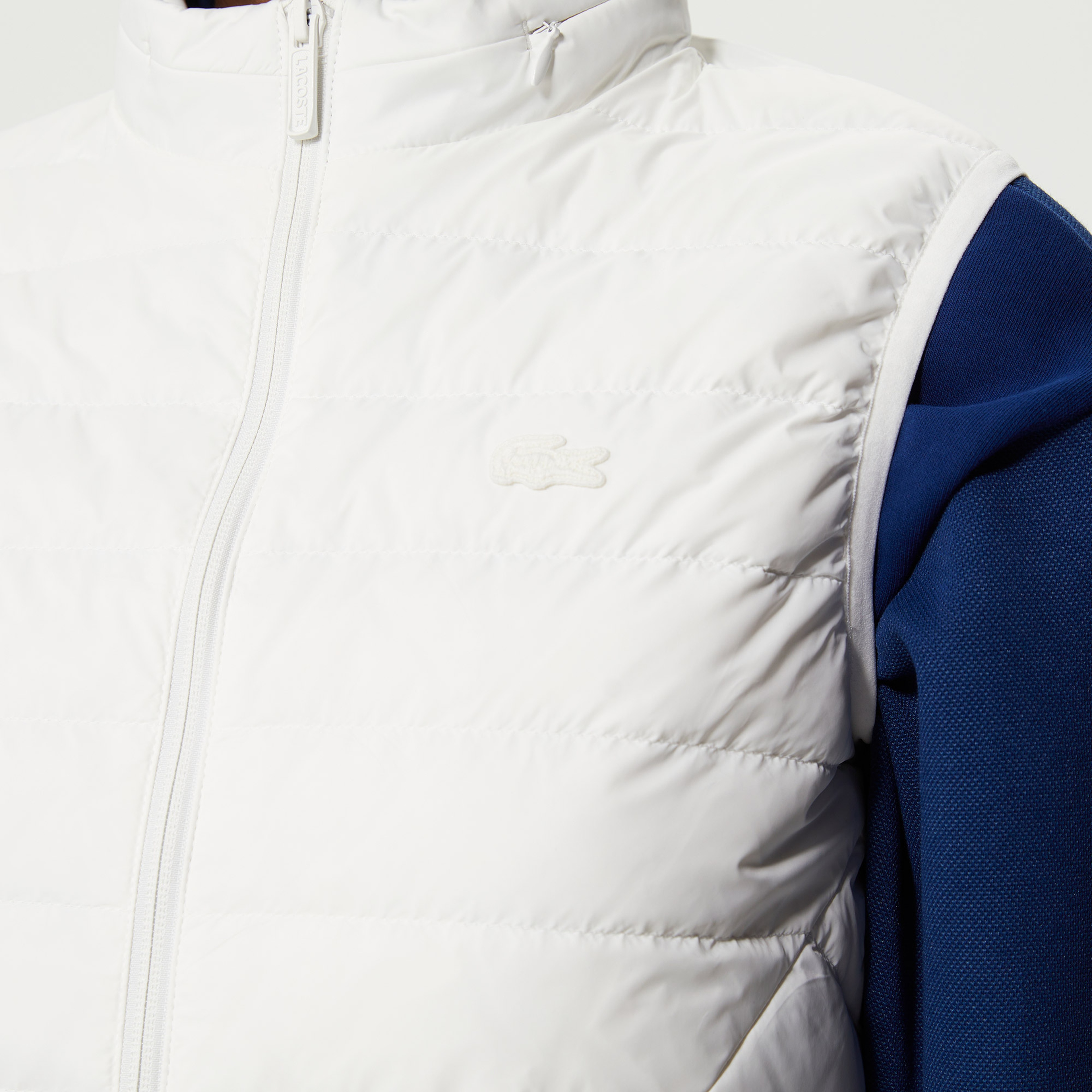 Kadın Dik Yaka Kapitone Beyaz Yelek