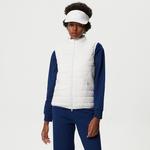 Kadın Dik Yaka Kapitone Beyaz Yelek