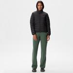 Kadın Dik Yaka Kapitone Siyah Mont