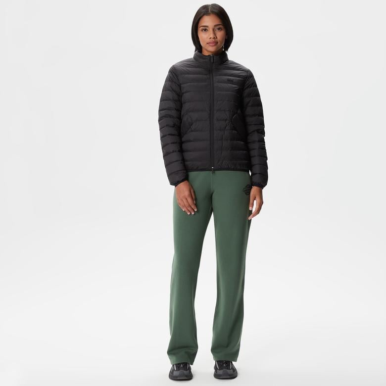 Kadın Dik Yaka Kapitone Siyah Mont