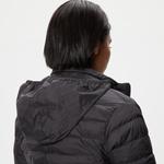 Kadın Dik Yaka Kapitone Siyah Mont