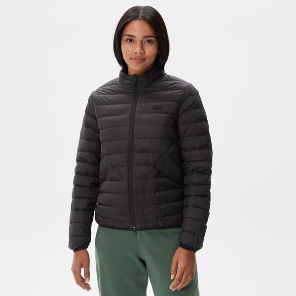 Kadın Dik Yaka Kapitone Siyah Mont