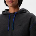 Kadın Relaxed Fit Kapüşonlu Renk Bloklu Siyah Sweatshirt